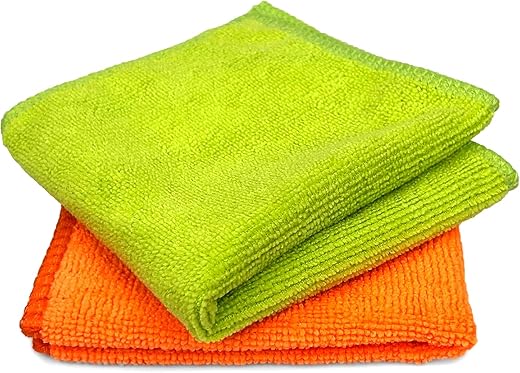 Tukzer Microfiber Cloth – 2 pcs 25X25 cms 280 GSM Cleaning Kit Cloth for Laptop, Monitor, Camera Lens, Binoculars, TV Projector, Electronics…