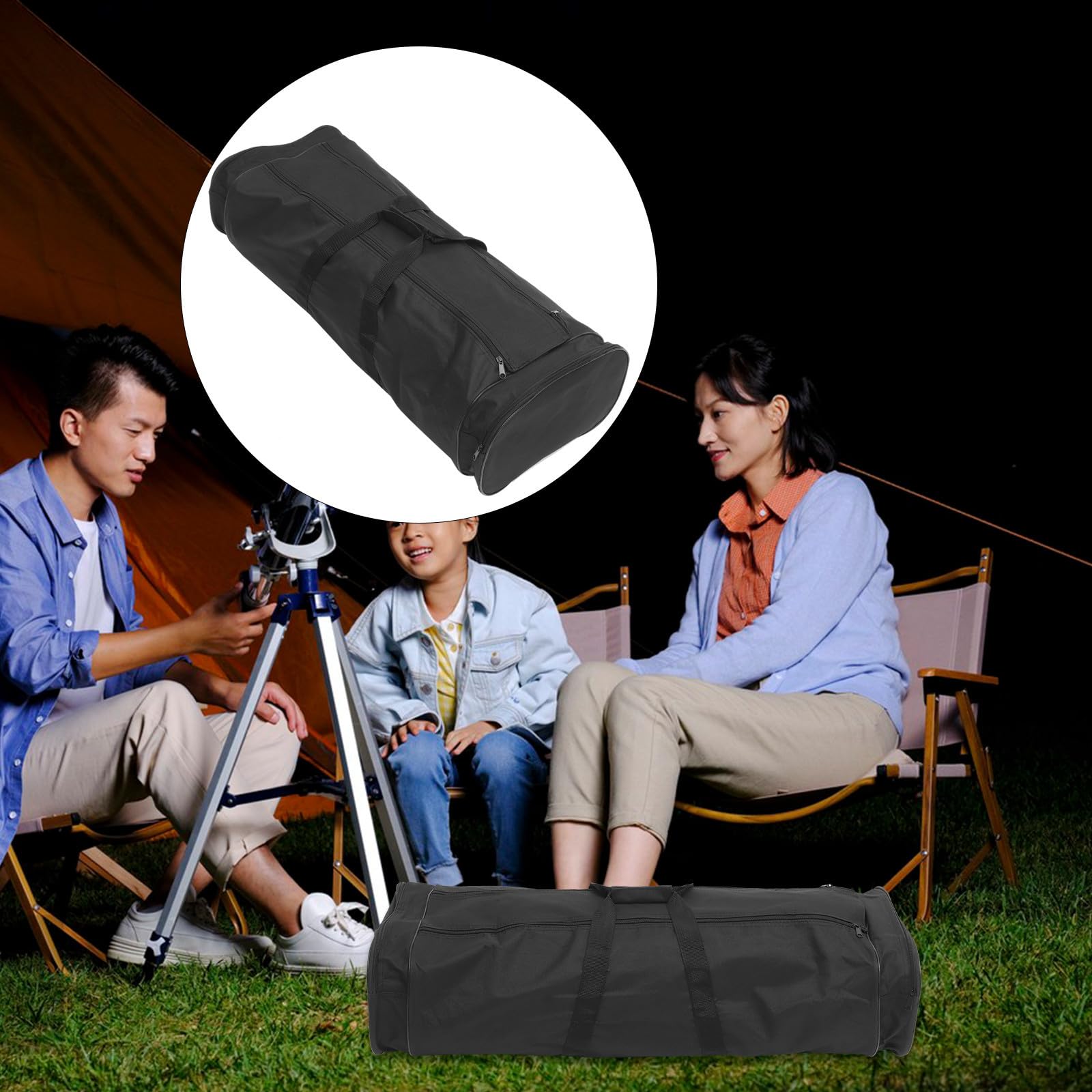 Zaino Telescopio in Nailon Nero, Comodo e Facile da Aprire, Borsa Porta Telescopio per Uso Outdoor Design Semplice alla Moda