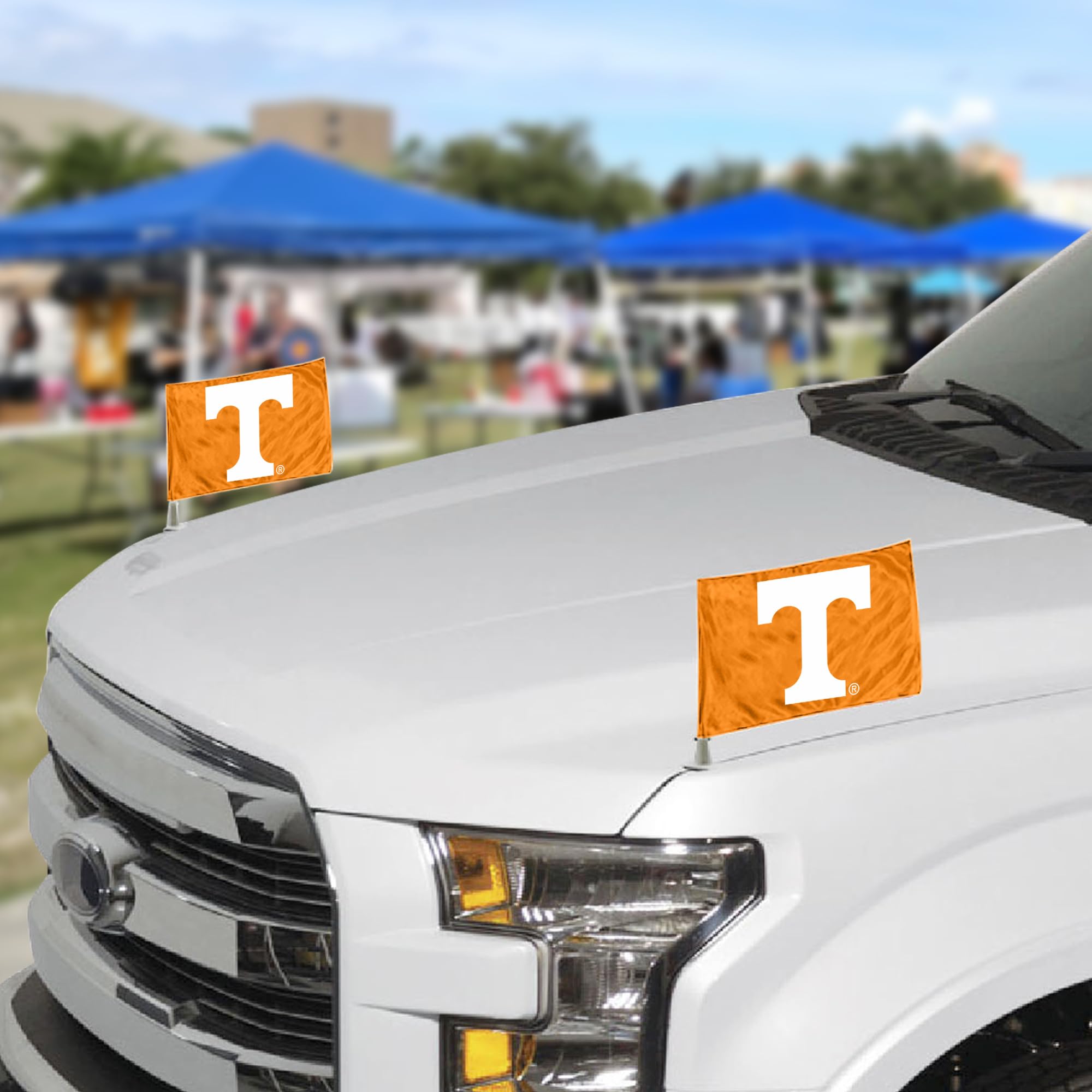 FANMATS 61929 Tennessee Volunteers Ambassador Car Flags - 2 Pack Mini Auto Flags, 4in X 6in, Perfect for Hood or Trunk