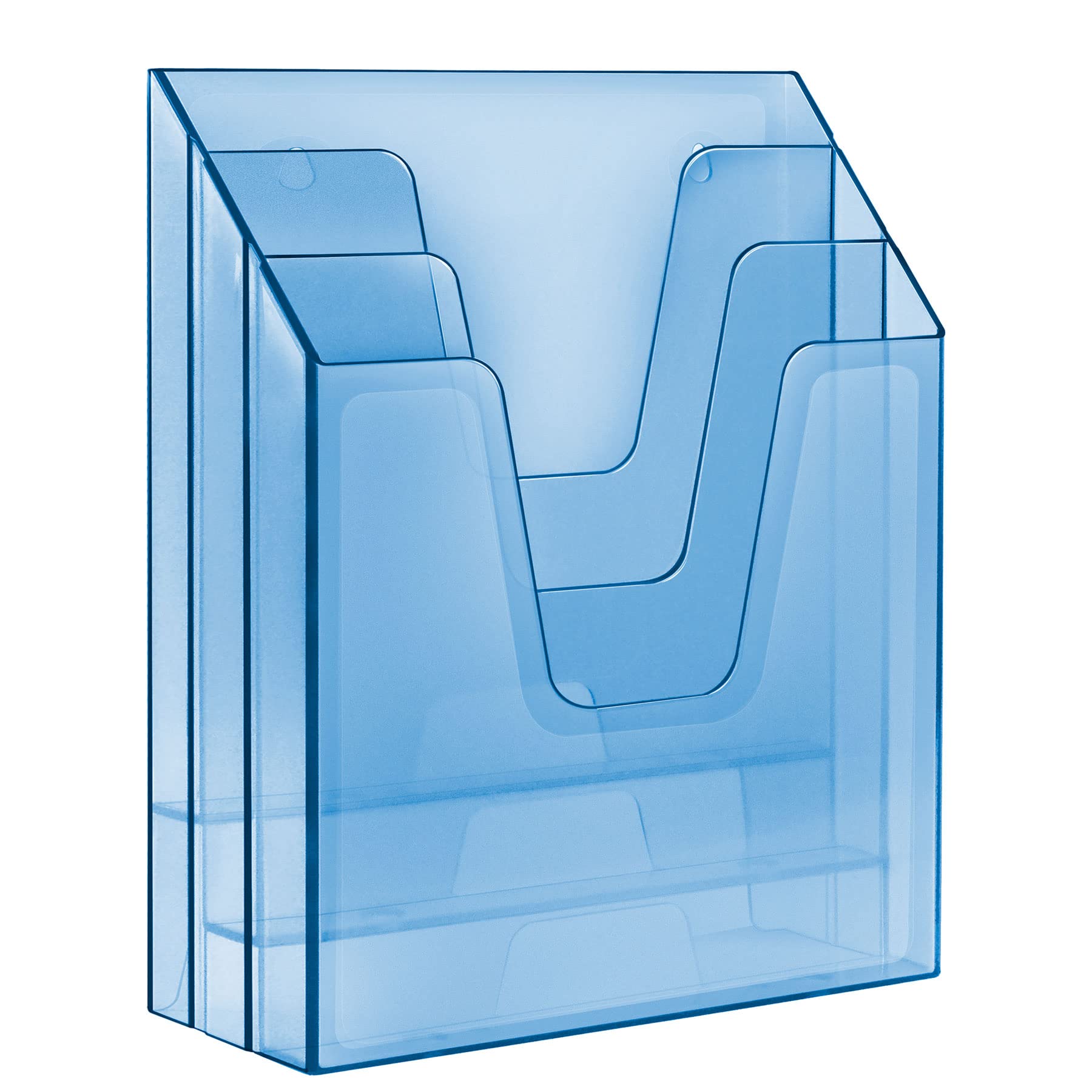 Acrimet Organizador vertical de triple carpeta de archivos (color azul transparente)