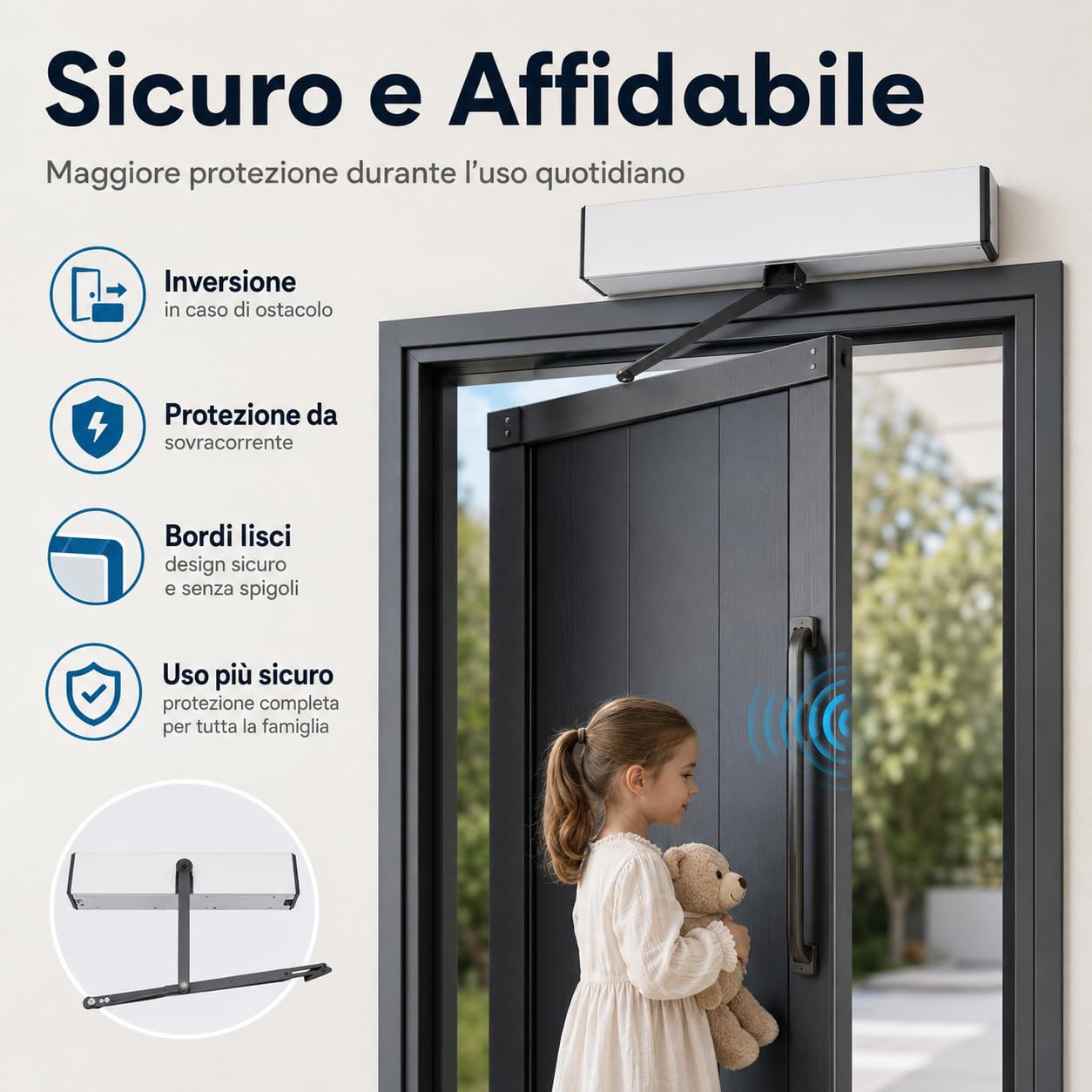 Ferme-porte électrique automatique avec 2 télécommandes pour portes en bois, métal ou cadre, portes en verre ouvertes ou à double ouverture