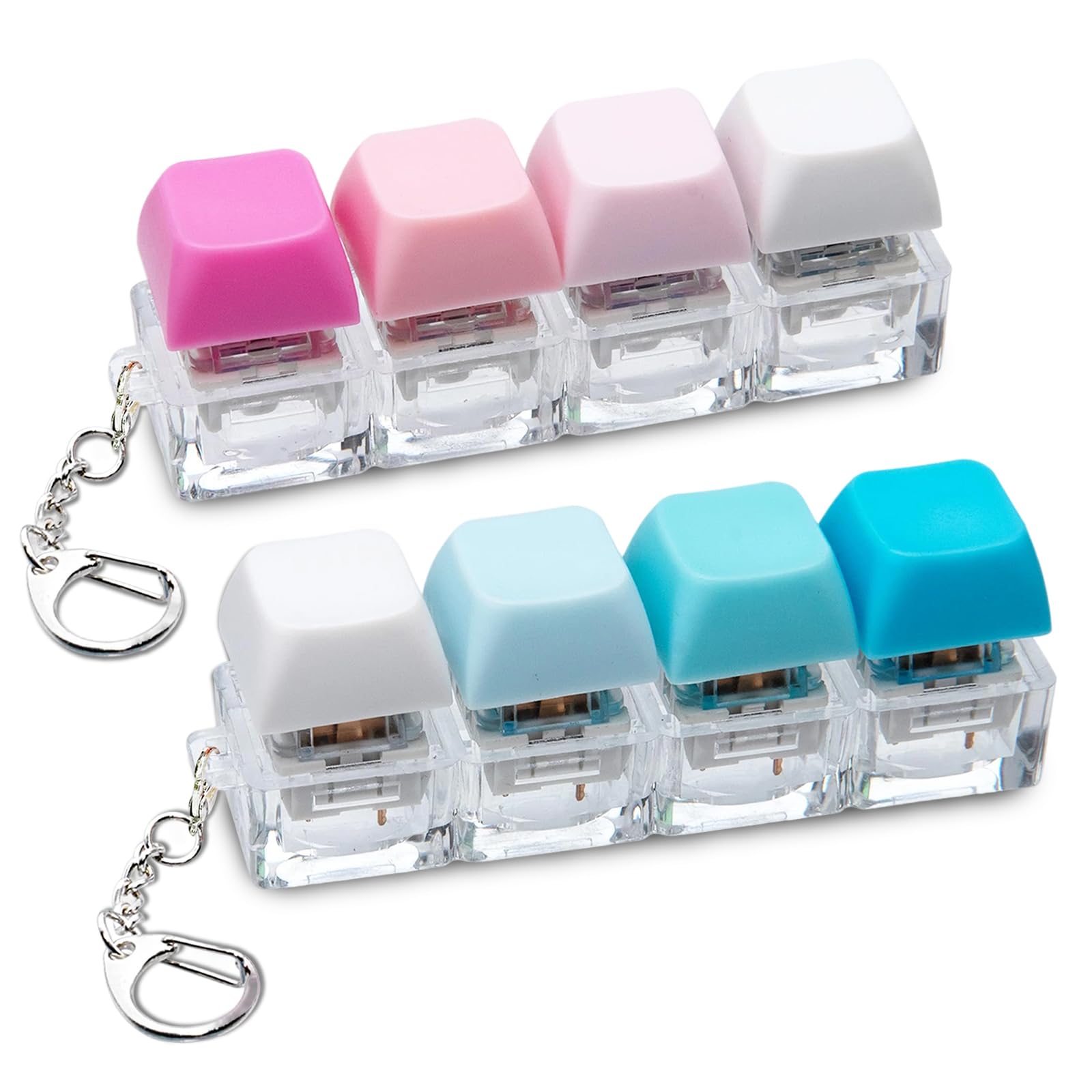 2-sztukowy zestaw przezroczystych zabawek Fidget Toys dla dorosłych, zabawki antystresowe dla dorosłych z kluczami, antystresowa klawiatura PC do biura i szkoły, dla dorosłych i młodzieży