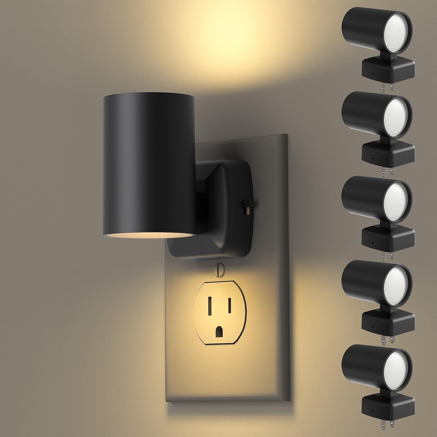 Led Night Light Plug in,Night Lights Plug into Wall Dusk to Dawn Sensor,20lm/40lm Adjustable Brightness,2700k Soft White,Dimmable Night Light for Hallway Bedroom Bathroom 6 Pack ETL-Certified