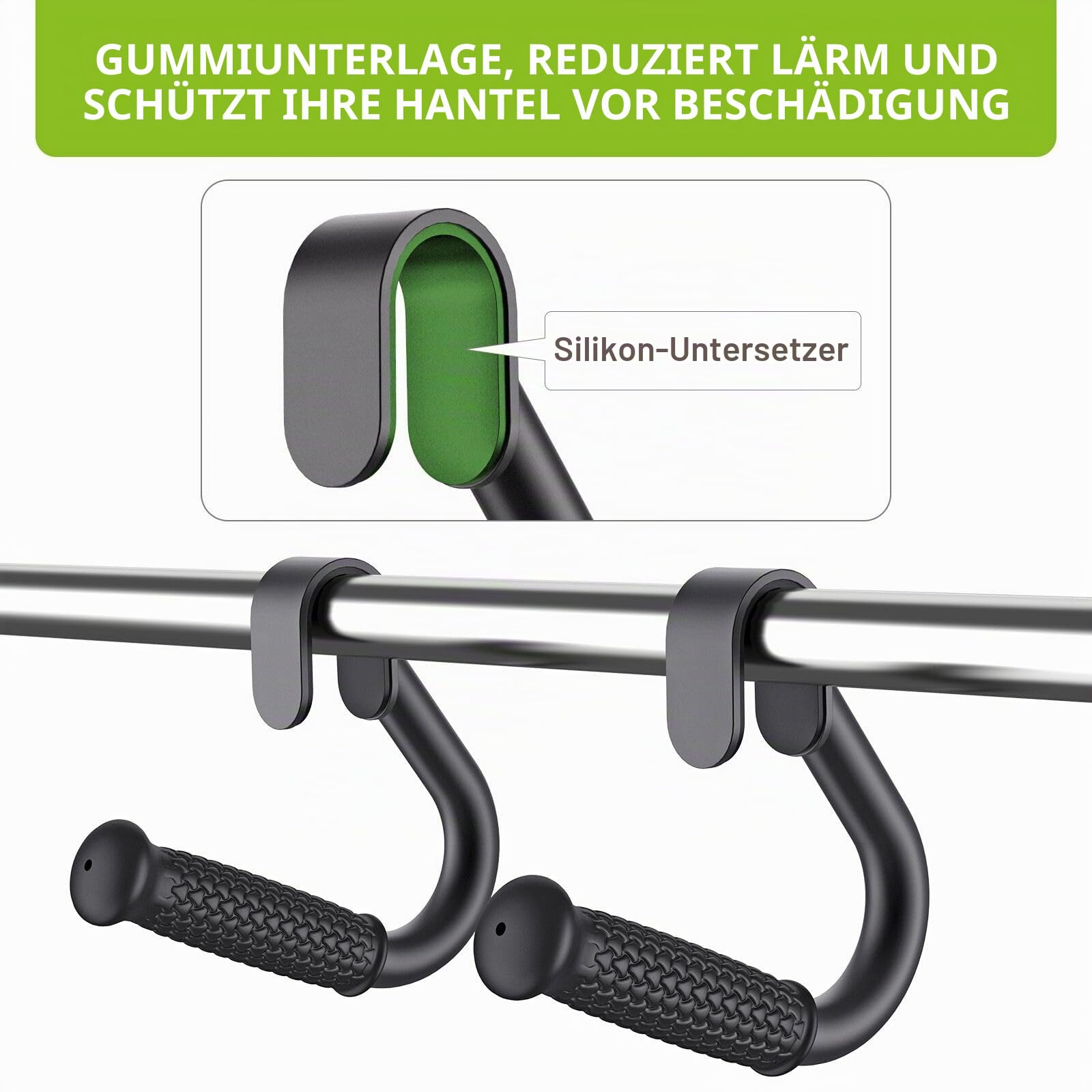 Kipika Klimmzuggriffe – Rutschfester Griffaufsatz für Klimmzugstangen, Langhanteln und Widerstandsbänder – Robuste Stretch-Aufsatzgriffe für das Training im Heim-Fitnessstudio