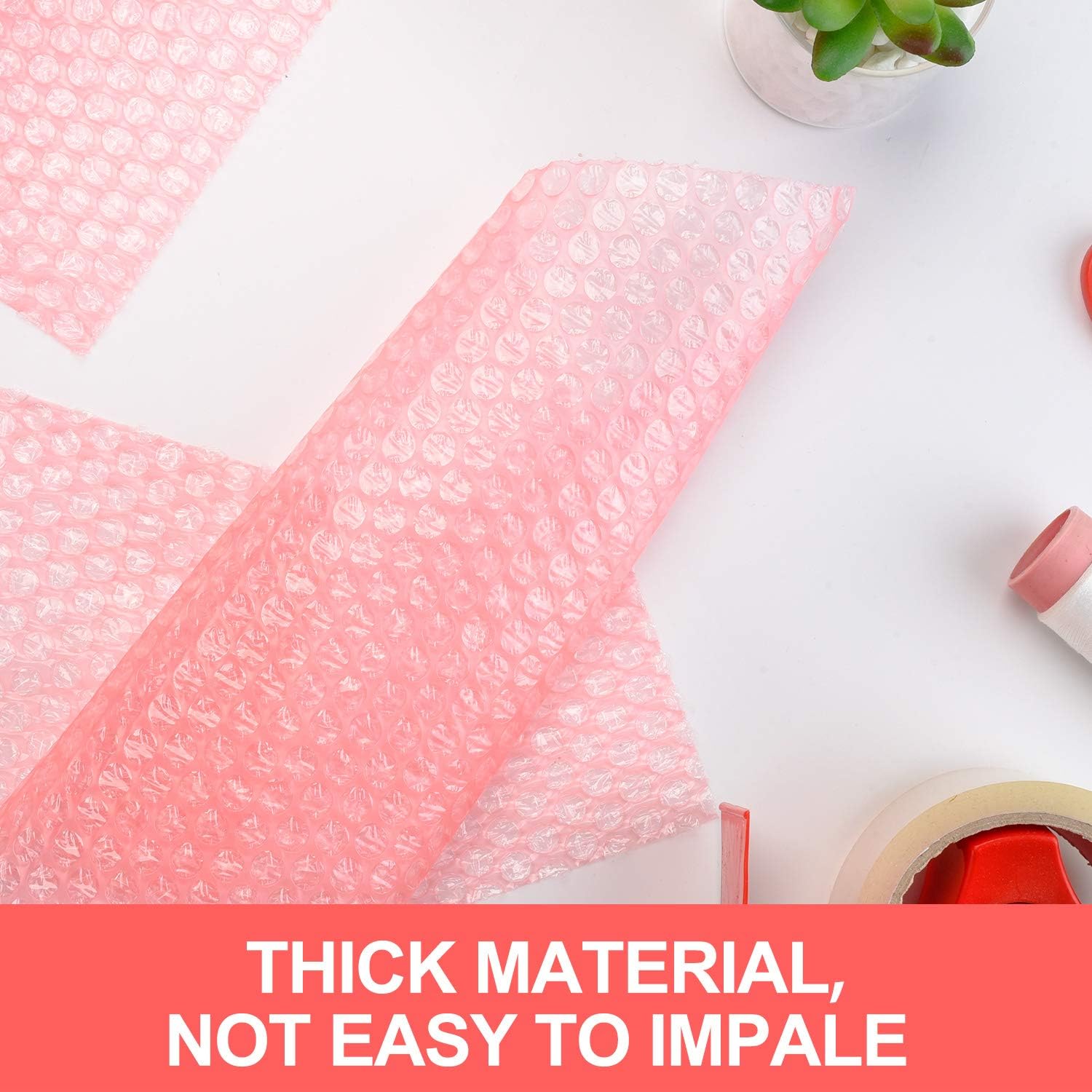 Fuxury Pink 16" Anti-Static Bubble cushion Wrap Roll Air Bubble Roll 1 Roll 36 Feet,Perforated Every 12",Included 10 Fragile Sticker Labels for Packaging Moving Shipping Boxes Supplies