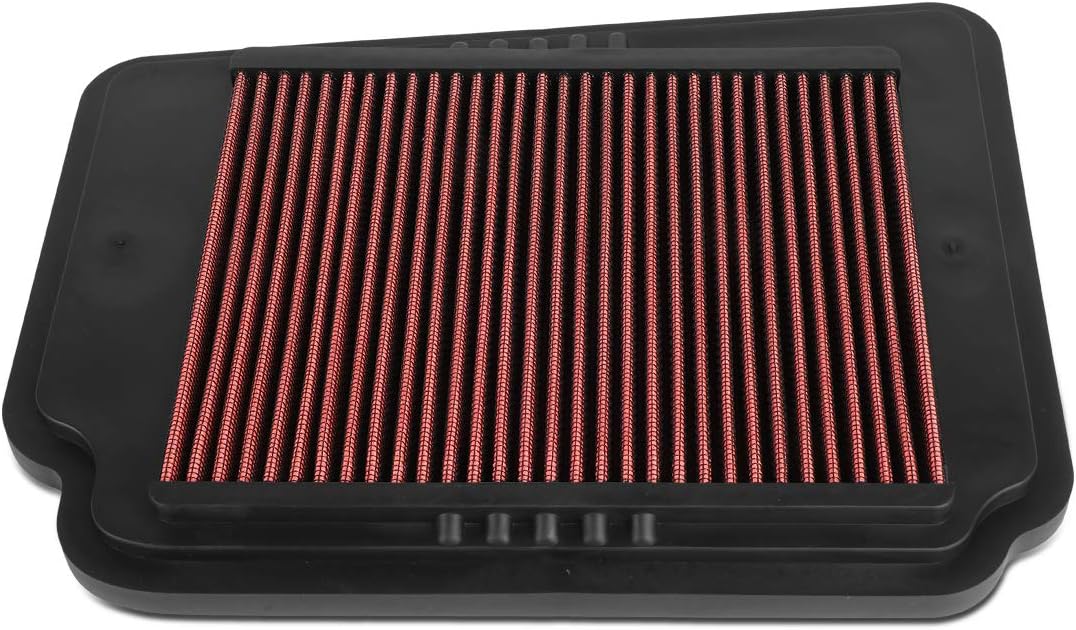 DNA Motoring AFPN-234-RD Clean Air Washable Drop In Panel Air Filter Enhance Engine Performance Power & Acceleration Improve [Compatible with 04-10 Optra 2.0L / 04-08 Forenza 2.0L / 05-08 Reno 2.0L]