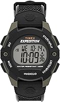 Timex Men's Expedition 41mm Digital Watch - Green Case Black Strap, 100m WR Chronograph Alarm Timer
