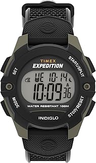 Reloj Expedition 1.614 in para hombre - Correa negra esfera digital caja verde, Negro -, Moderno