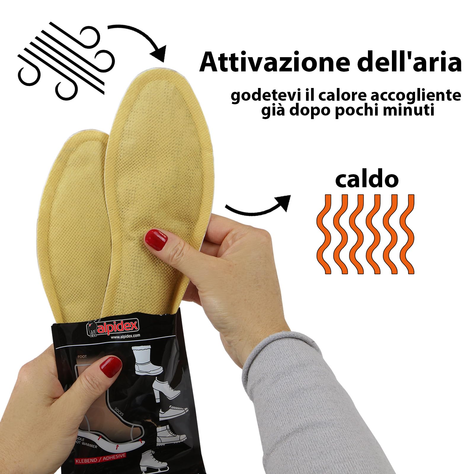 TerraTherm Scaldapiedi - attivato dall'Aria - 8 Ore di Calore - 5, 10 o 30 Paia - scalda Piedi per Scarpe - scaldini Piedi Adesivi - 30 Paia