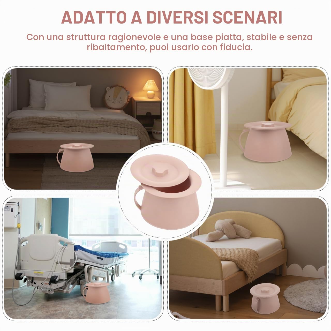 ABOOFAN Vasino Portatile Con Coperchio 8.66X8.66X5.31 Pollici Secchio Per Urina in Plastica Spessa Riutilizzabile Per Anziani Bambini E Uso Domestico Stabile E Facile Da Pulire
