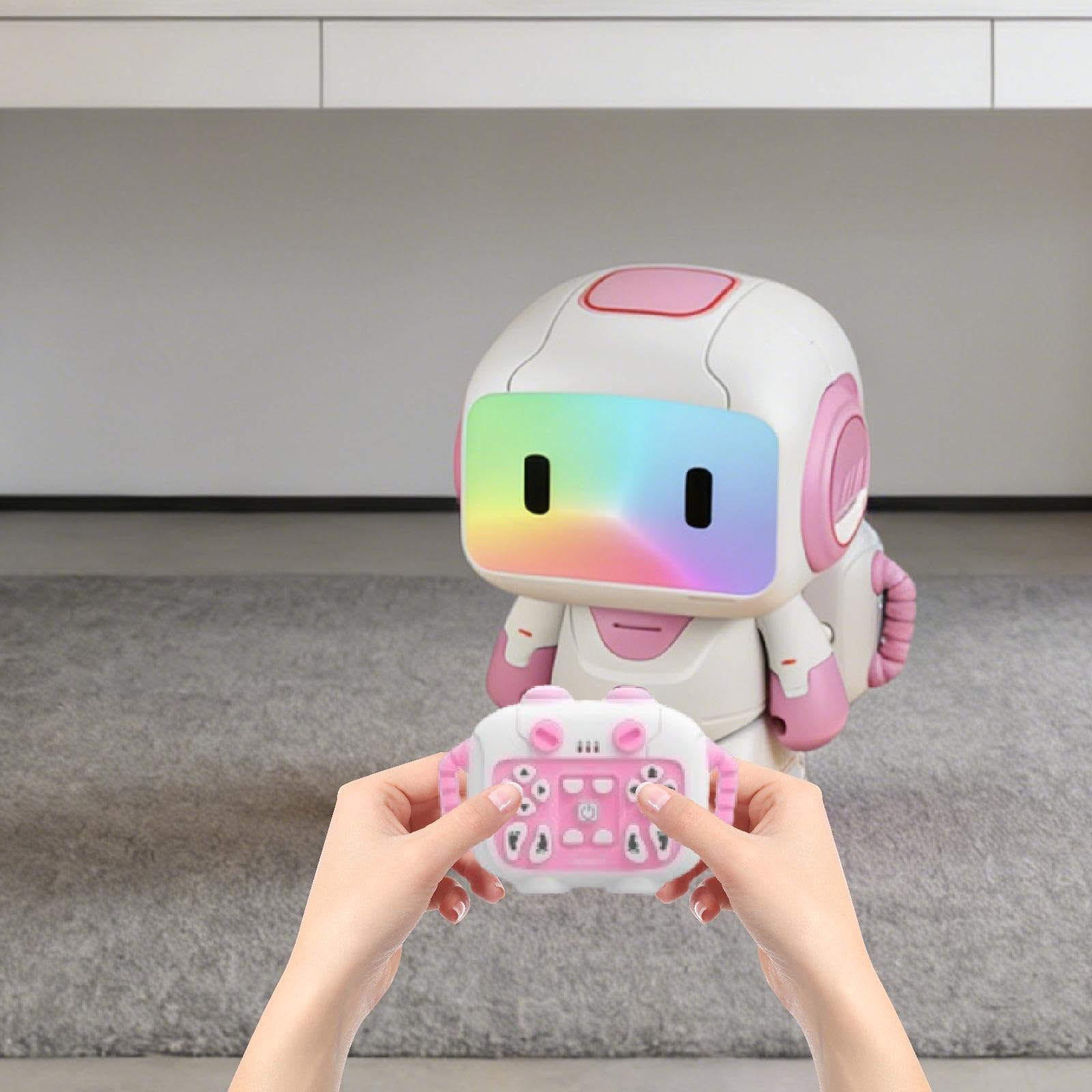 MagiDeal Robot de Juguete con Control Remoto, Regalo de cumpleaños, 3 Niveles de Volumen Ajustables, Inteligente, para niños y niñas, Juguete Educativo, Rosa