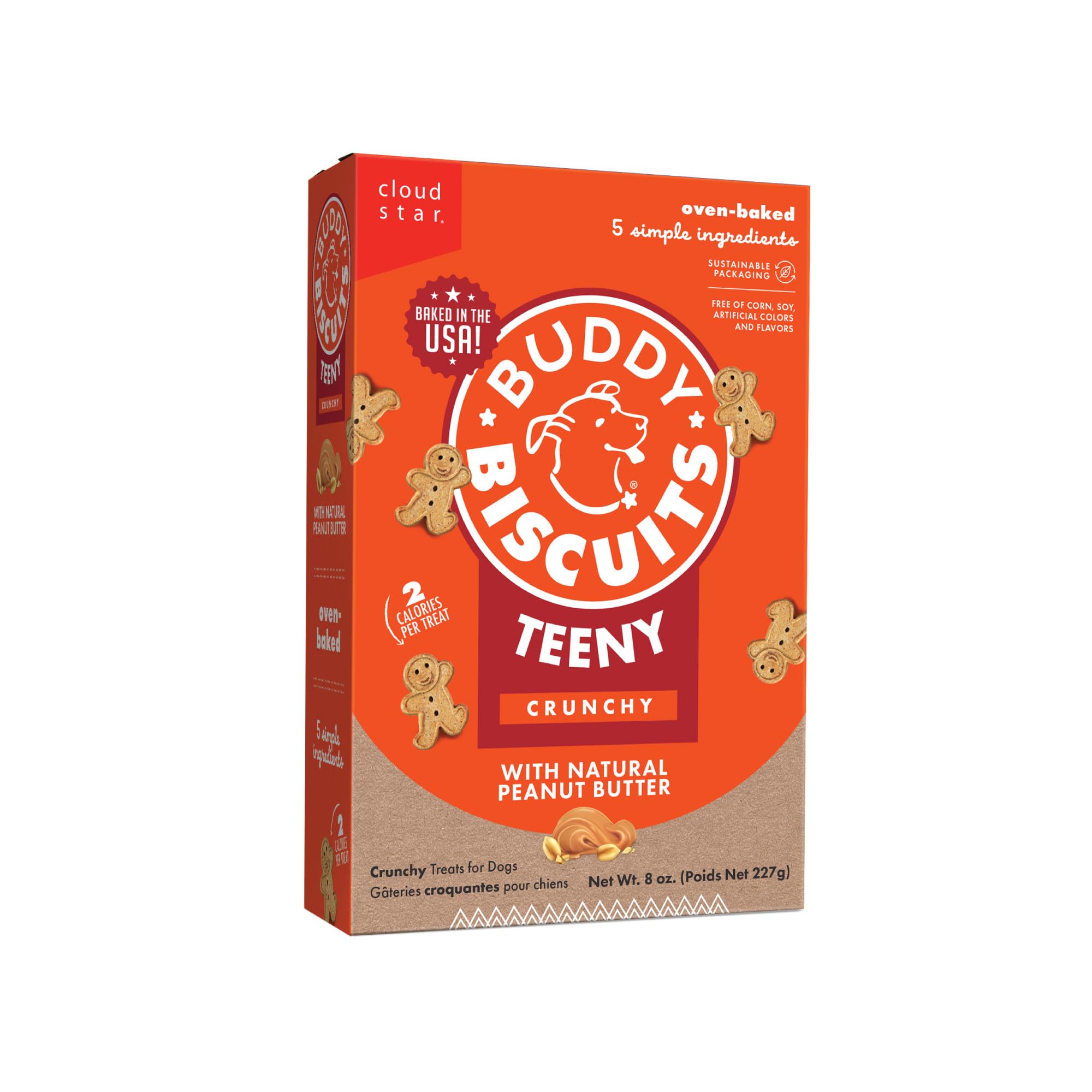 Buddy Biscuits 8 oz Box of Teeny Crunchy Dog Treats Made with Natural Peanut Butter