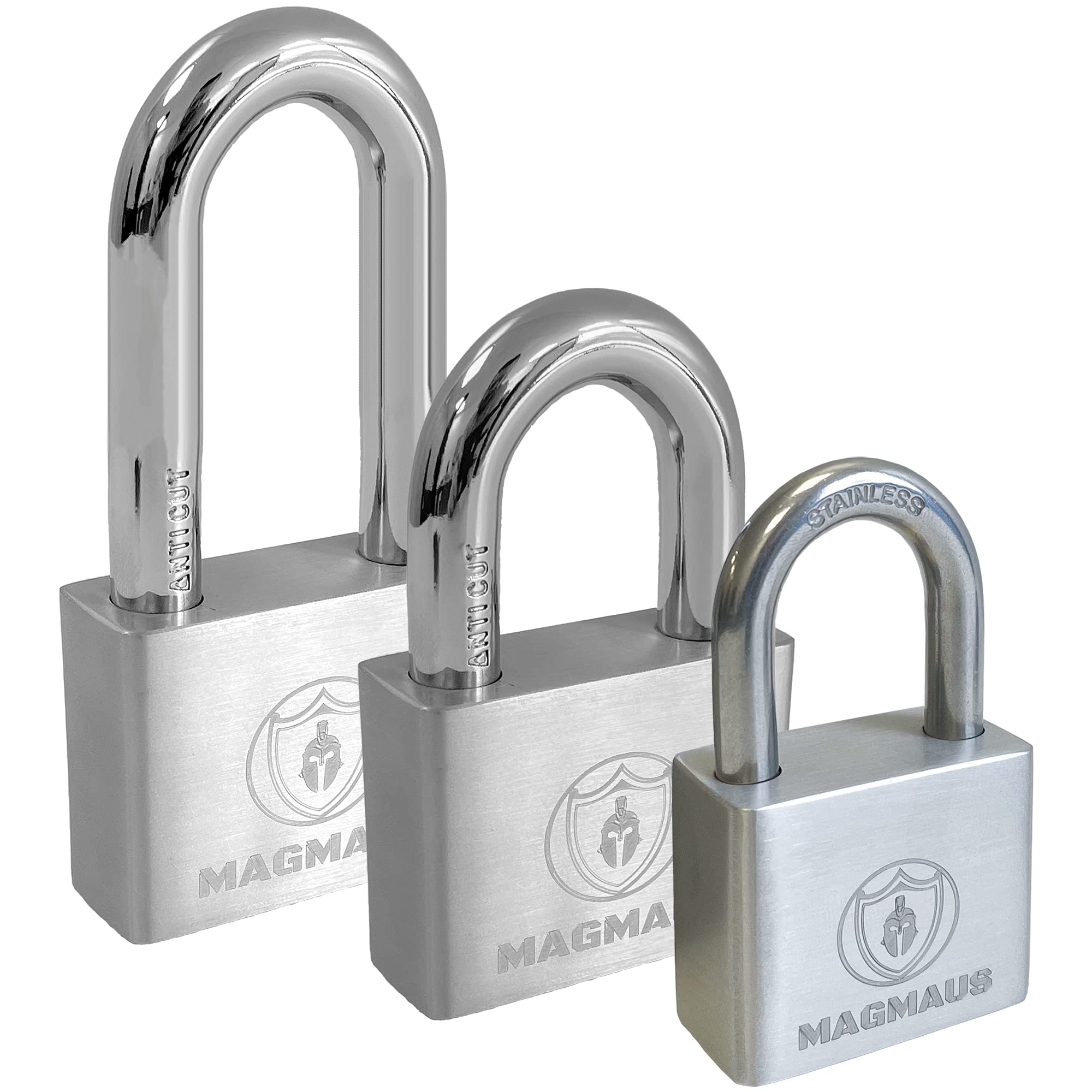 Magmaus® PDE50 Lucchetto Antiscasso Alta Sicurezza, Serratura per Cancello Esterno e Lucchetti 50mm con 3 Chiave, Acciaio e Lega di Boro per Catena e Garage, Ideale per Armadietto e Palestra e Catena