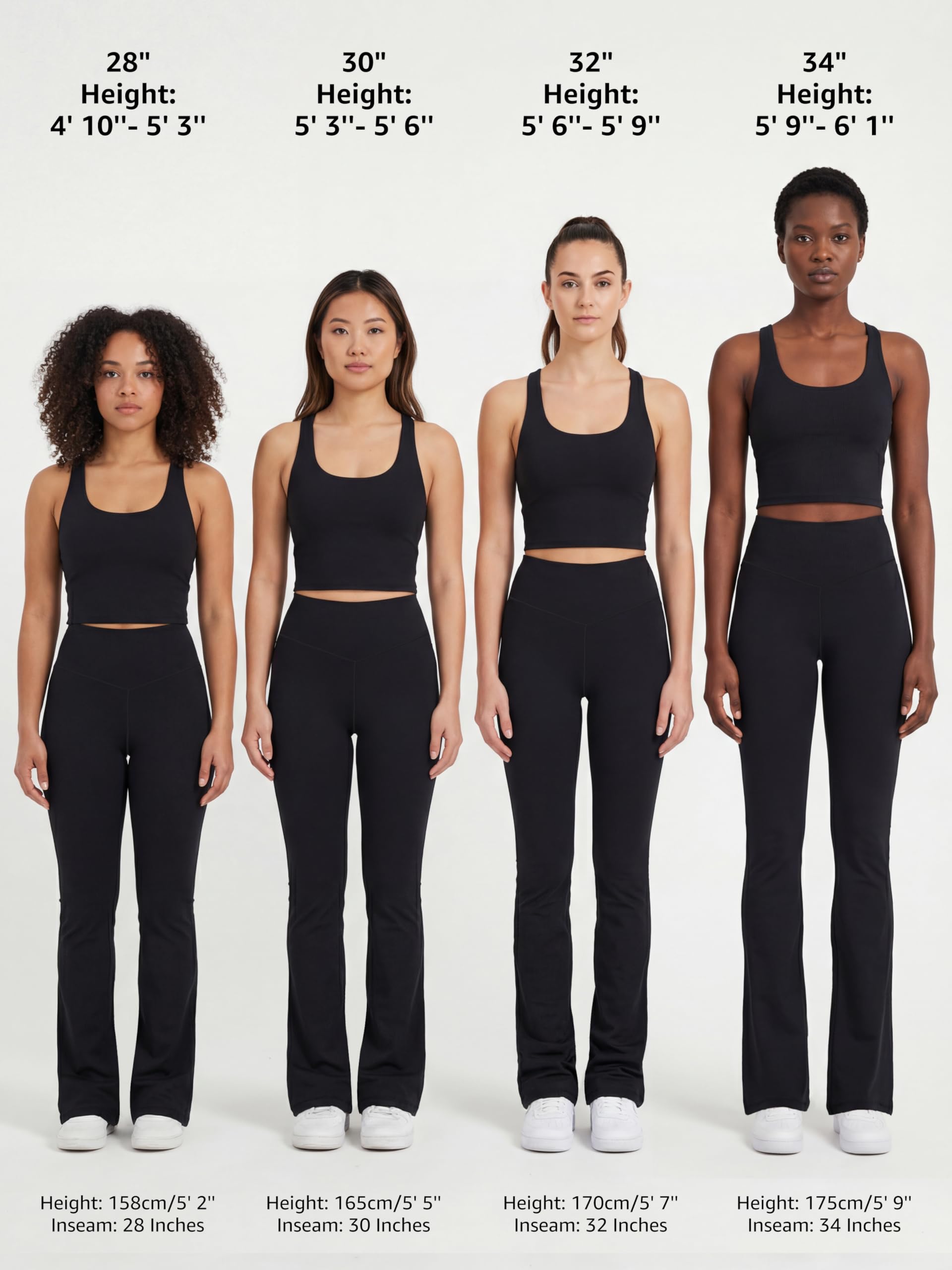 Sunzel Mini legging évasé sans couture avant pour femme, pantalon de yoga évasé invisible avec contrôle du ventre | Entrejambe de 71,1 cm, 76,2 cm, 81,3 cm ou 86,4 cm, contrôle du ventre, sans couture avant, levage des fesses