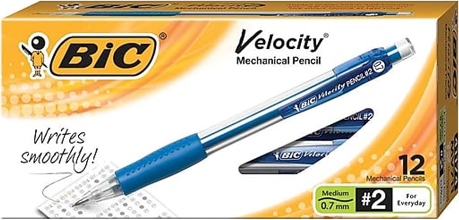 BIC Velocity Mechanical Pencil, Refillable, Medium Point (0.7 mm) Box