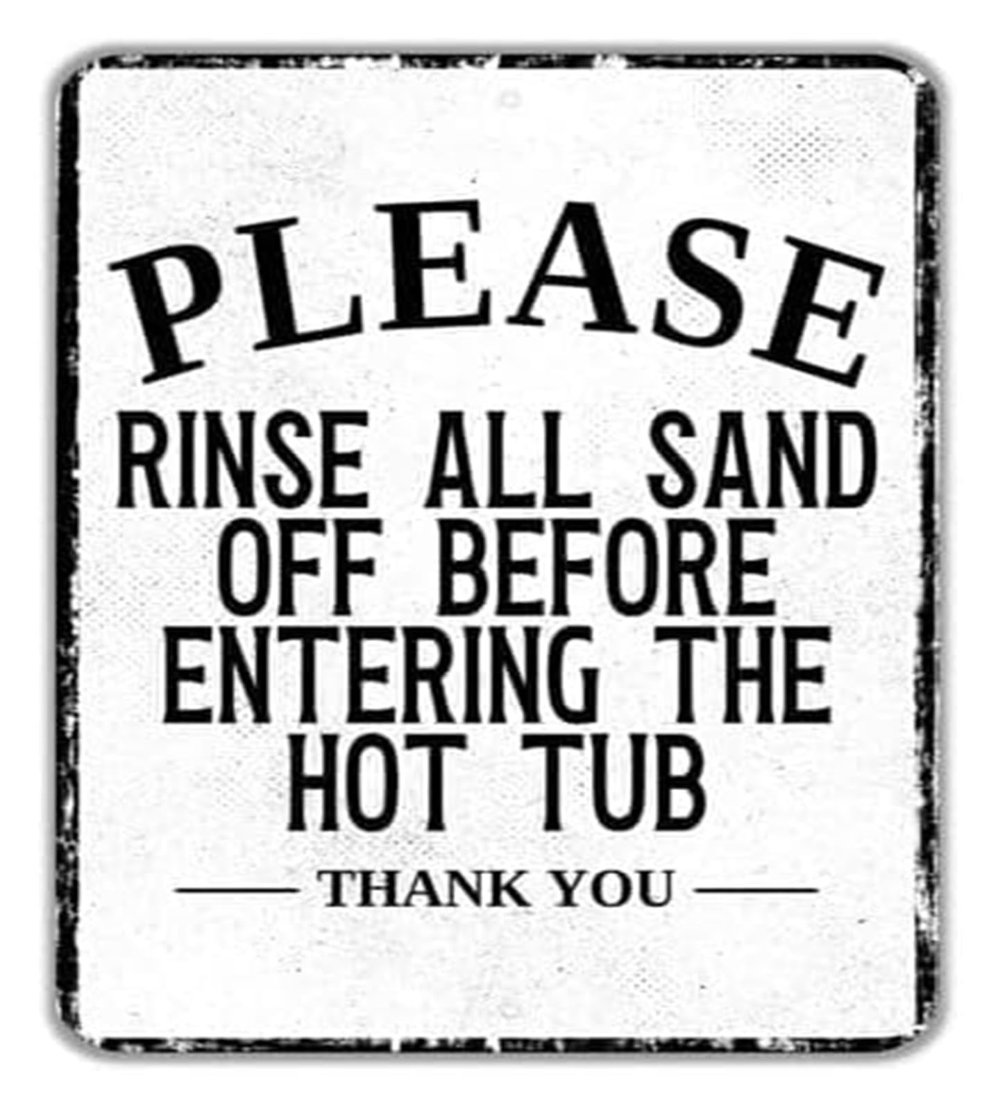 ZDVHOMCB Tub Sand Rinse Sign Metal Tin Sign Remove Sand Before Entering Poolside Etiquette Wall Plaque 8 X 12 inch