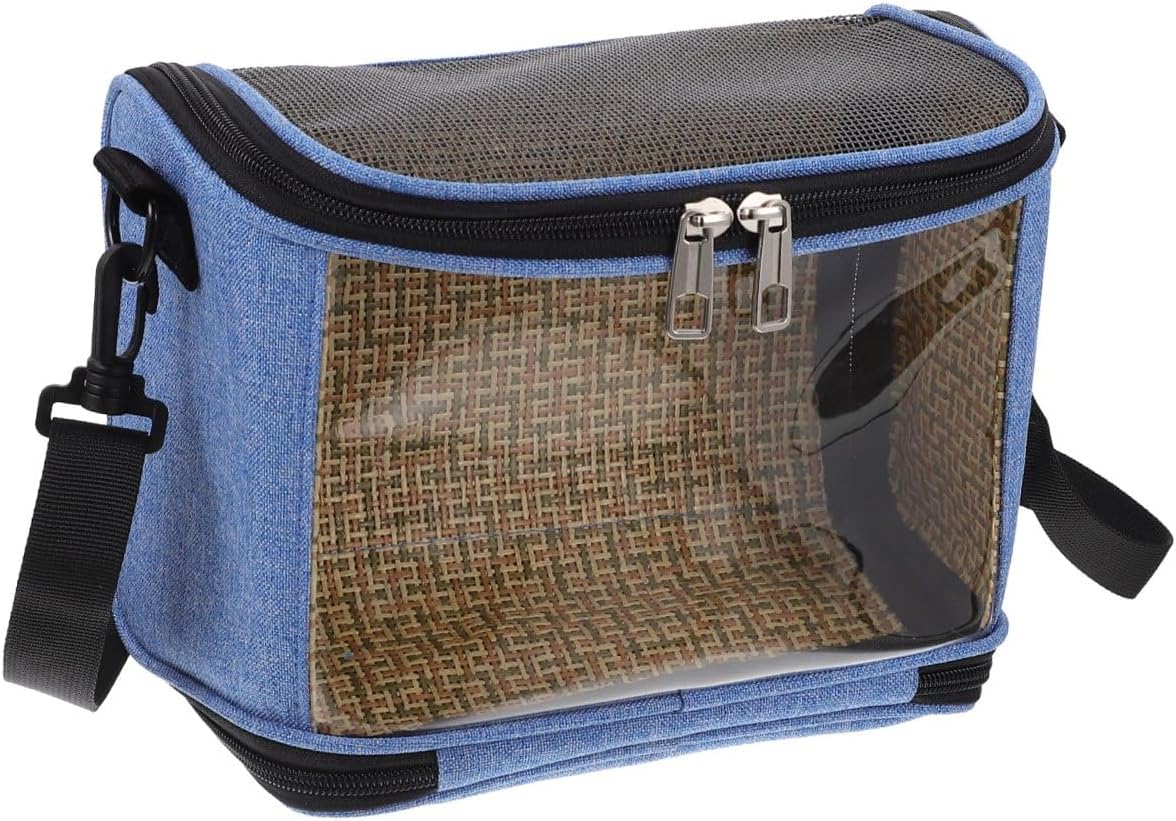 ORFOFE Portable Transparent Parrot Carrier Bag with Breathable Mesh Crossbody Pet Bird Pouch for Outdoor Travel Hiking Shopping and Cycling