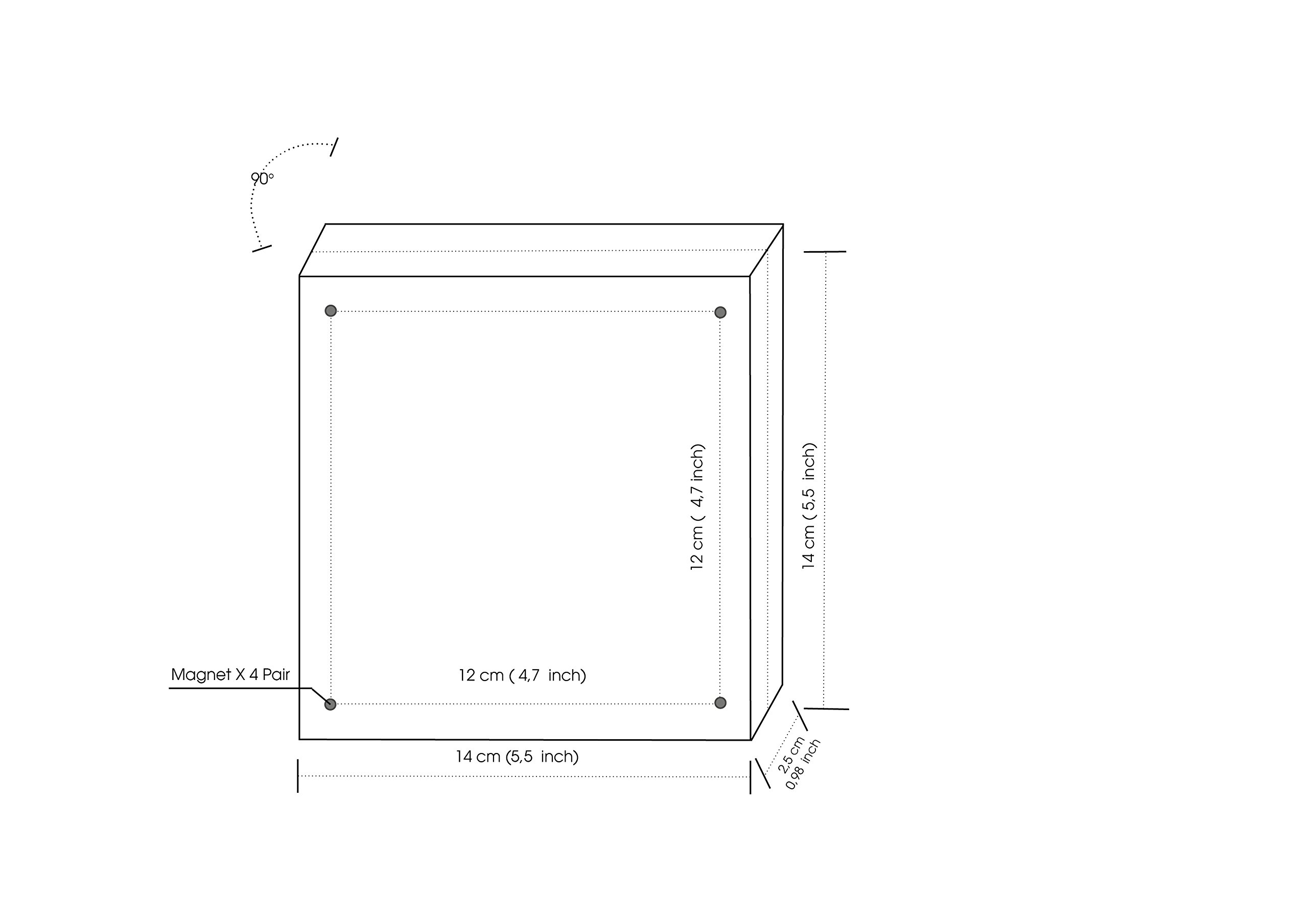 Quadro plexiglass, Quadro Blocco Fotografica Trasparente Magnetica 14 x 14 cm