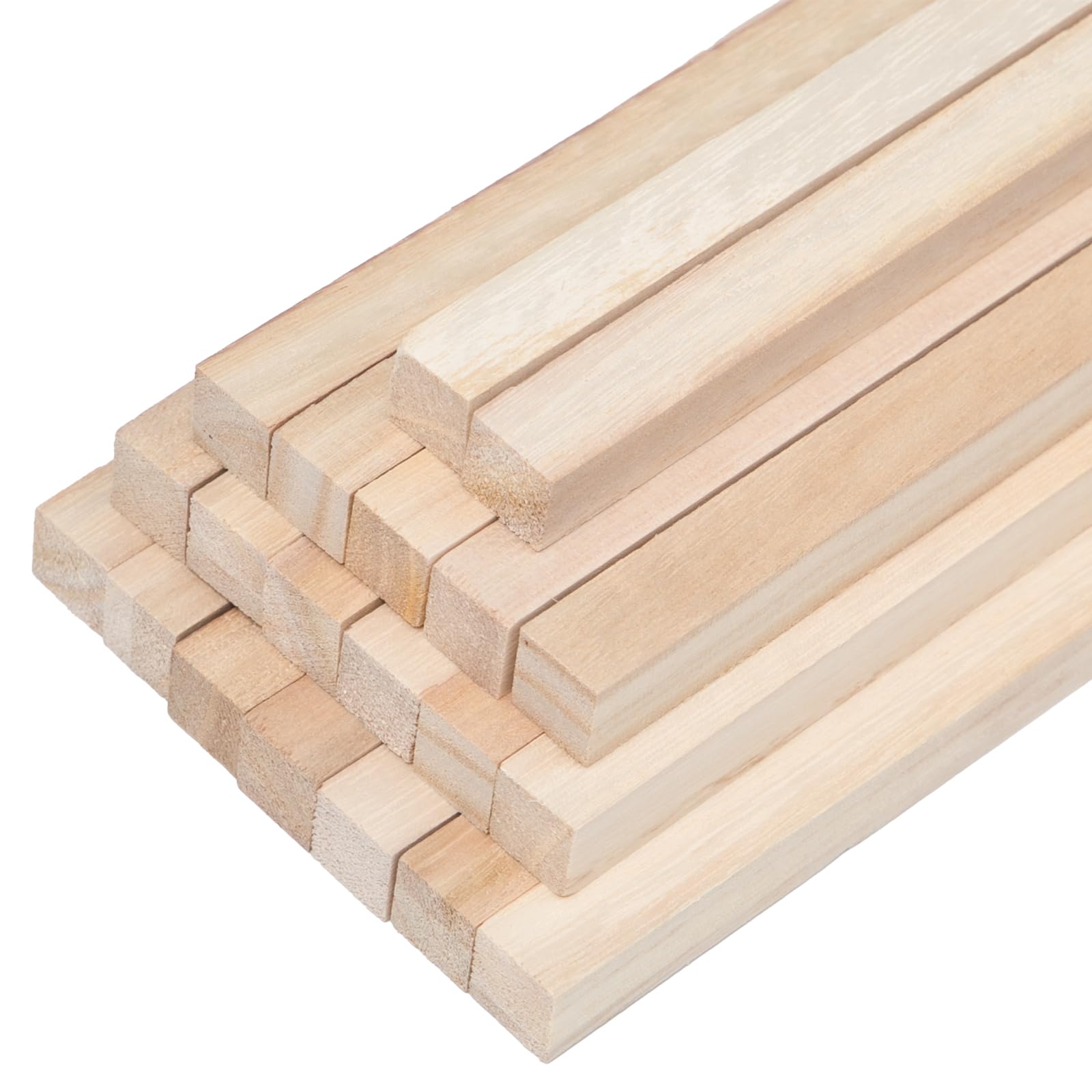 20 Pièces Tige de Cheville Carrée en Bois Batonnet en Bois carré 30 x 1,5 x 1,5 cm Baguettes Carrées pour La Sculpture, Les Projets de Bricolage, La Décoration Intérieure et Le Modélisme