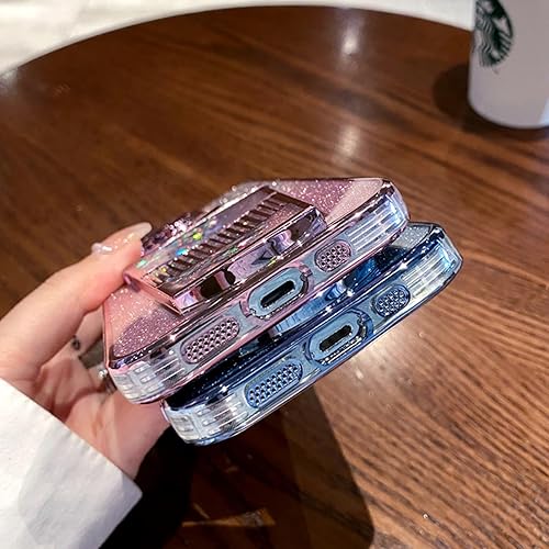 Miniatura 5 de Funda para teléfono con botella de jugo chapado en brillo 3D brillante compatible con iPhone 13 Pro Max, bonita funda de copa de arena movediza