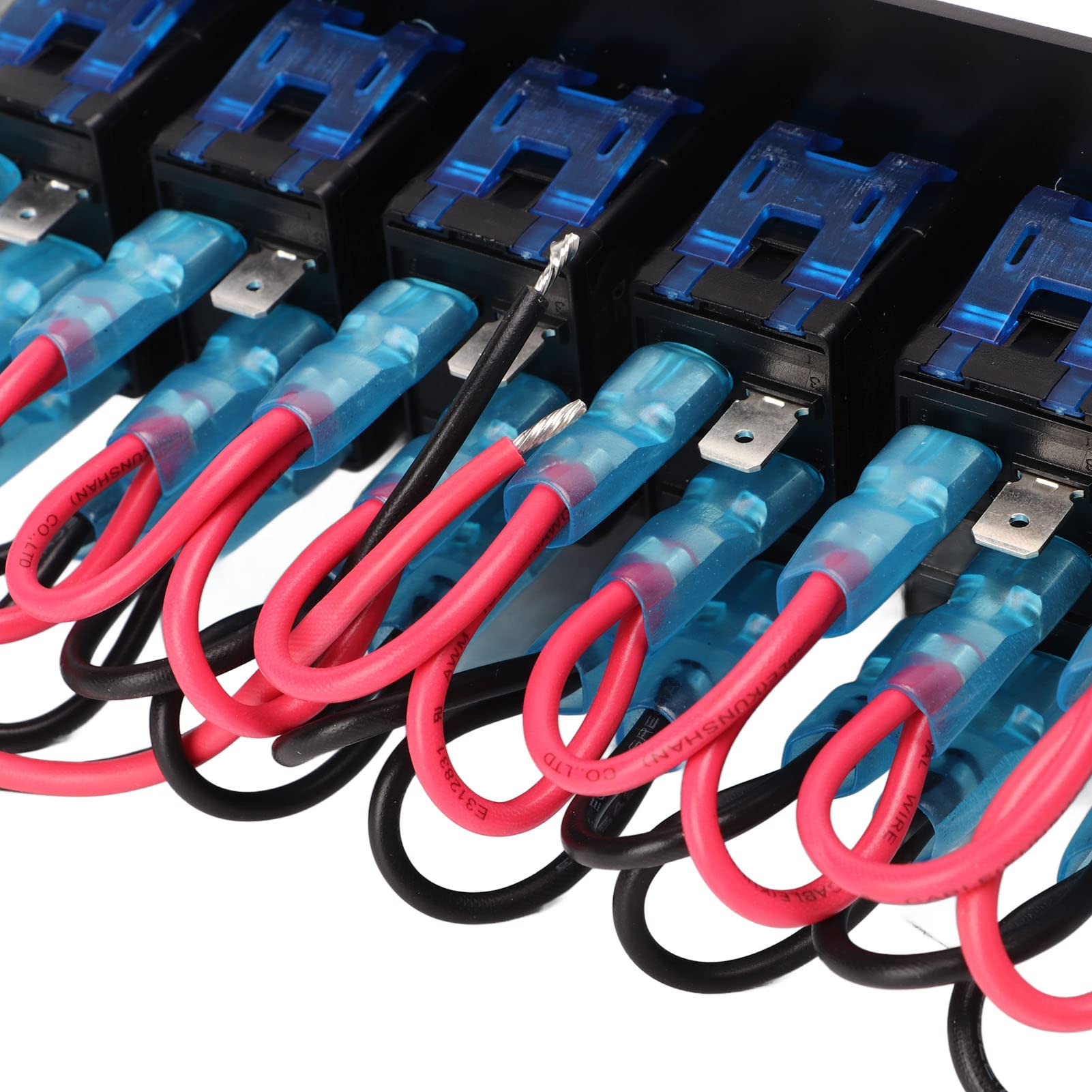 6 Gang Rocker Switch Panel Waterproof Portable Blue Backlit Design for