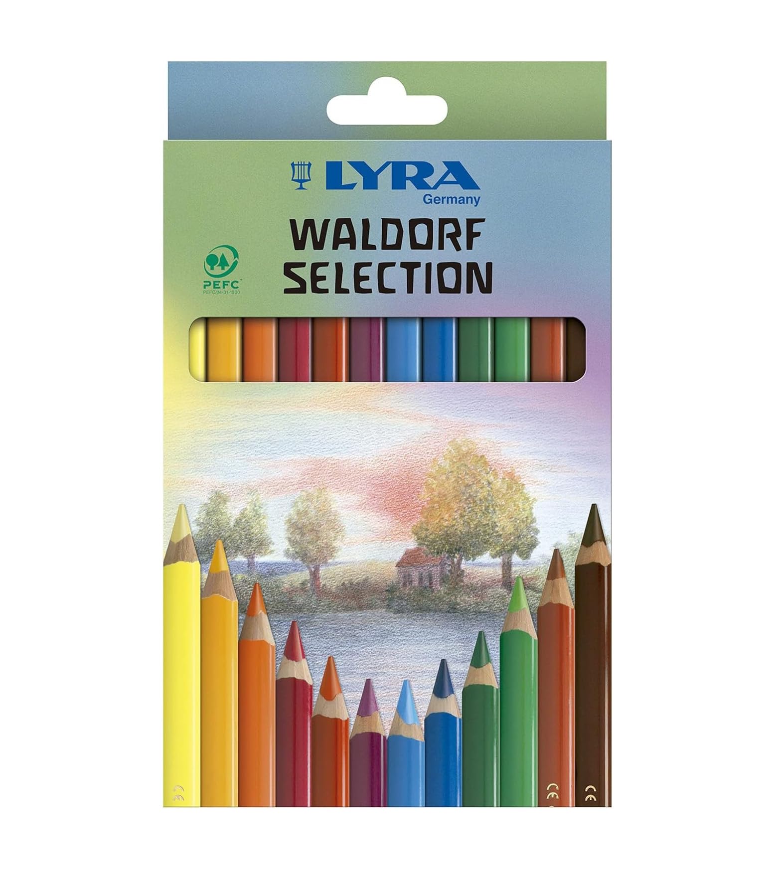 Super Ferby Waldorf Wooden Chunky Colouring Pencils, 12 Assorted Colours, For Children and Schools
