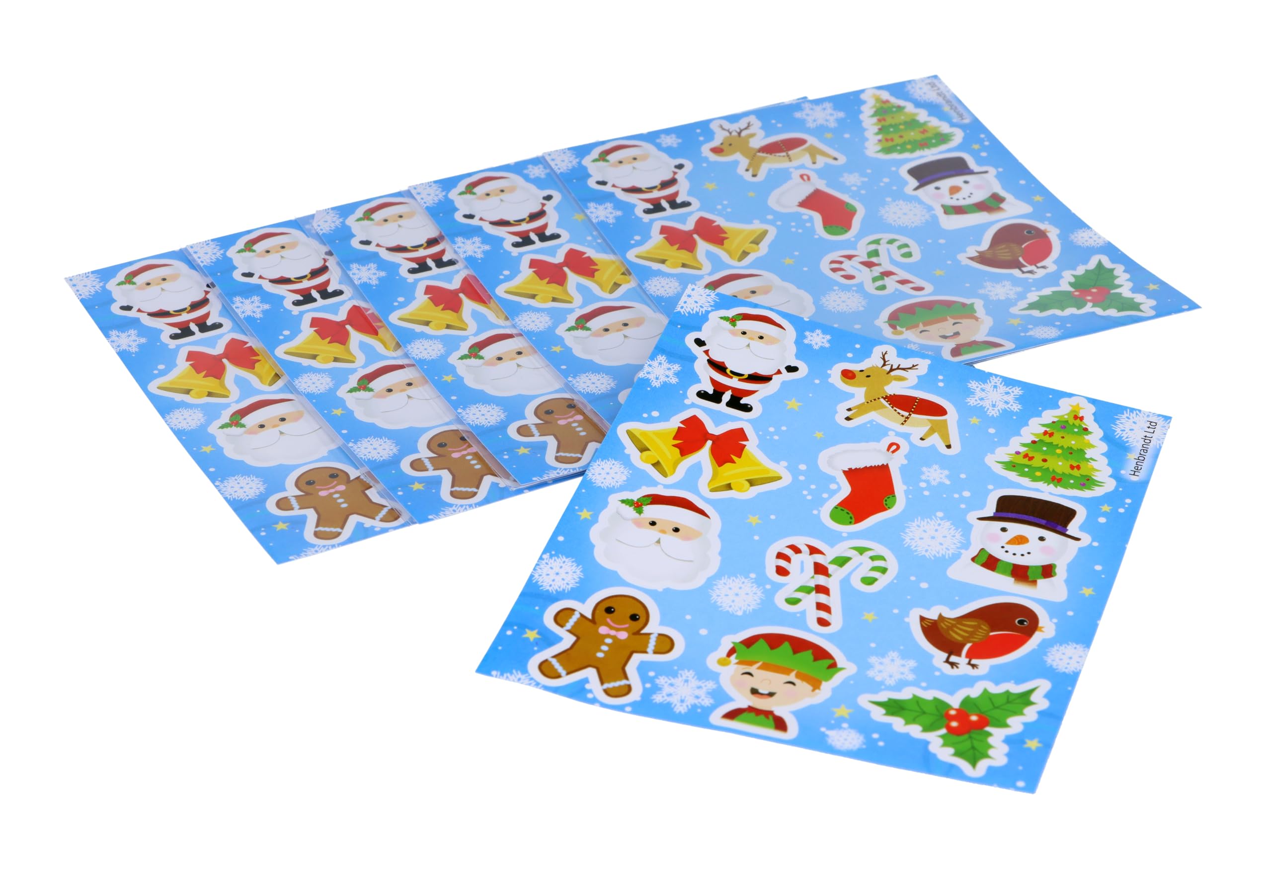 Henbrandt 36 x Christmas Sticker Pack - 12 Mini Festive Stickers per Sheet for Children Arts Crafts Party Bag Fillers Xmas Stocking Fillers Loot Bag Toys Boys Girls