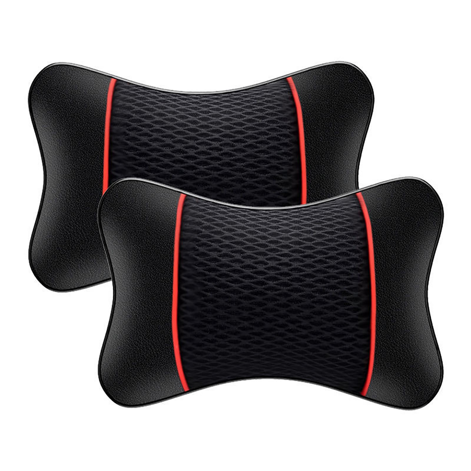 Car Headrest Neck Pillow for Born 2021-2024,100% Memory Foam and Breathable Removable Cover,Comfortable Ergonomic Design,A/Black-red
