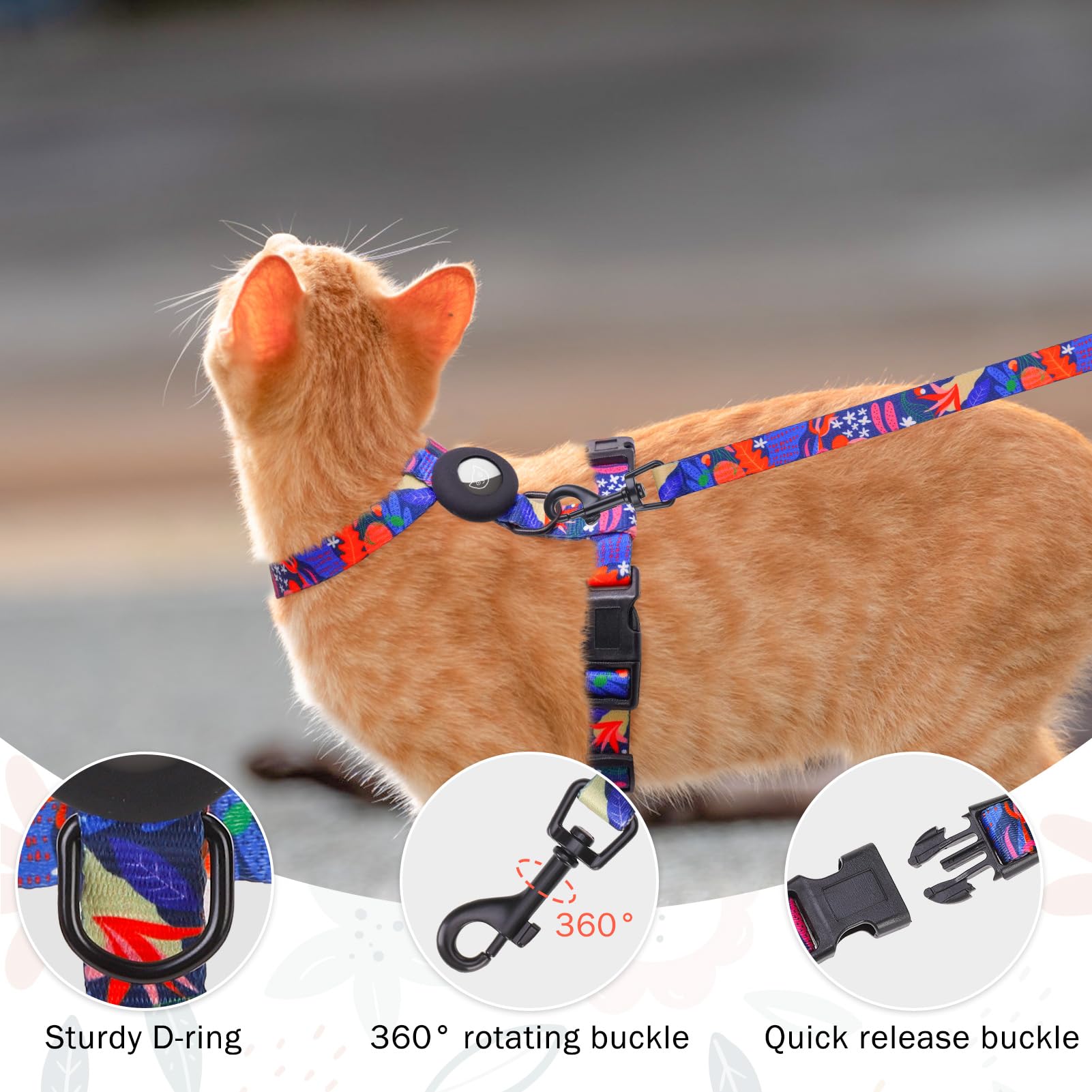 Cat Harness And Leash SCENEREAL Escape-Proof Cat Harness Leash