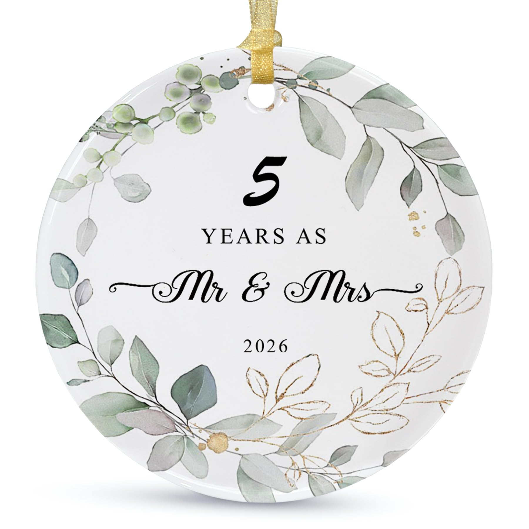 SIABERTERL 5 Years as Mr & Mrs 2026 Christmas Hanging