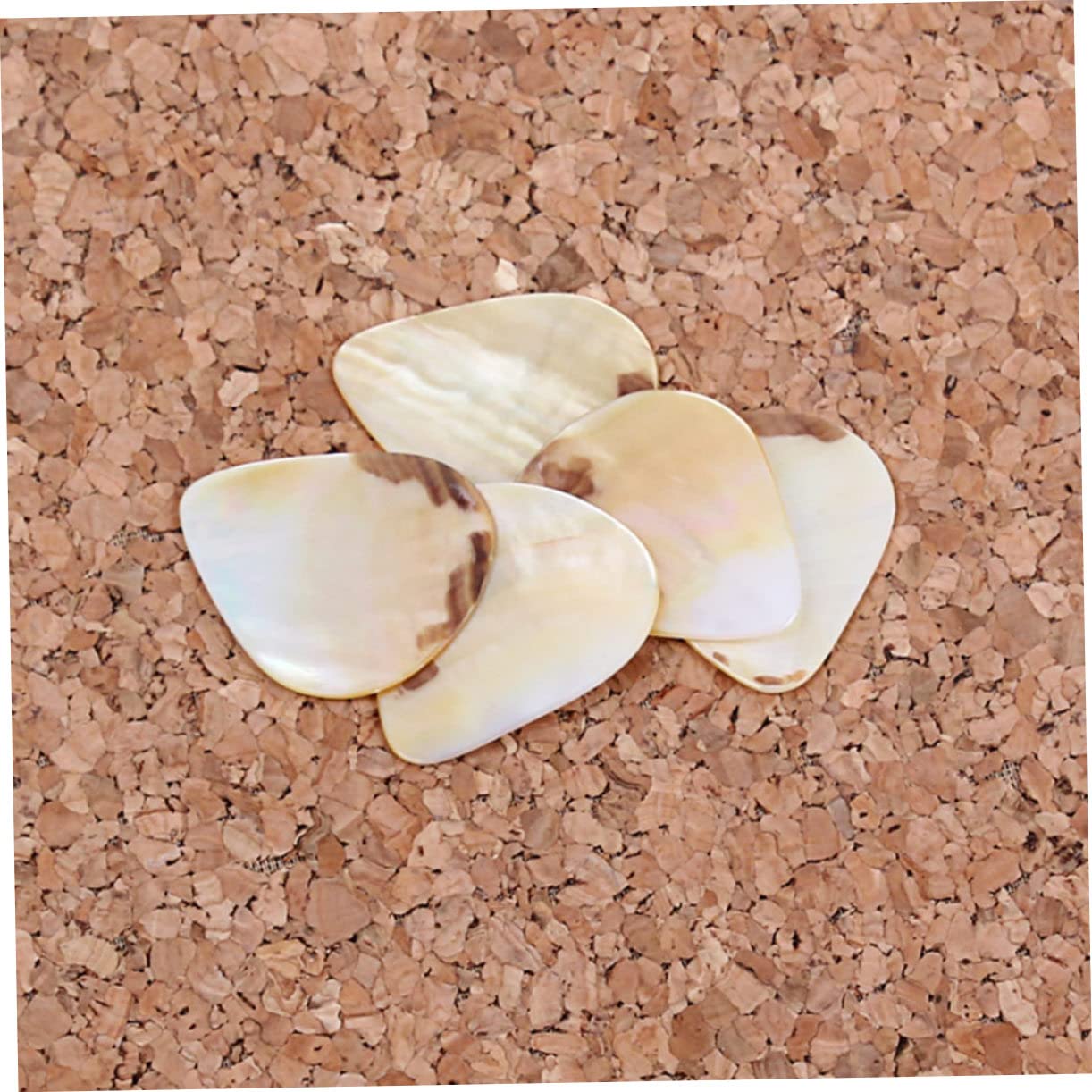 Plettri Chitarra in Conchiglia Gialla, 5 Pezzi, Forma Cuore | Chitarra Elettrica e Banjo, Finitura Lucida, Tocco Liscio, Tonalità Brillante