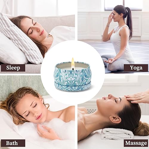 Miniatura 6 de Juego de 2 velas perfumadas de 2.5 onzas, velas relajantes de aromaterapia para el hogar, velas de alivio del estrés, regalos para mujeres, velas de