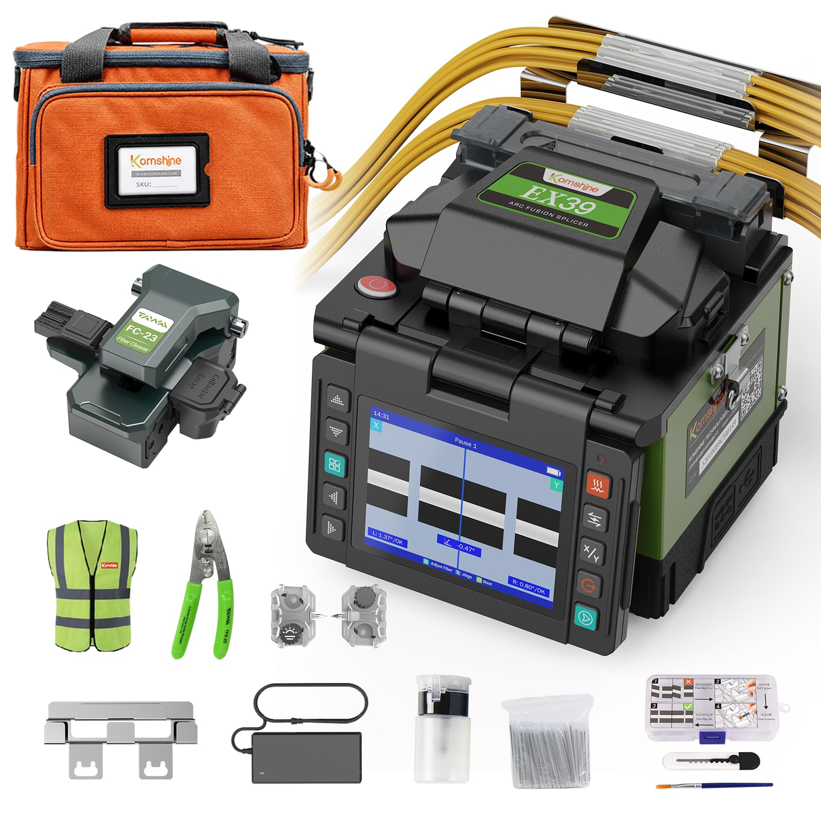 Komshine Optical Fusion Splicer EX39 FTTH Mini Fiber Fusion