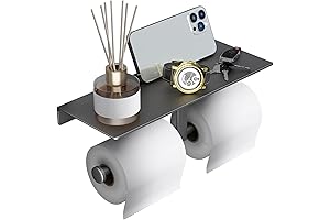 Danpoo Grey Toilet Paper Toilet Holder with Shelf