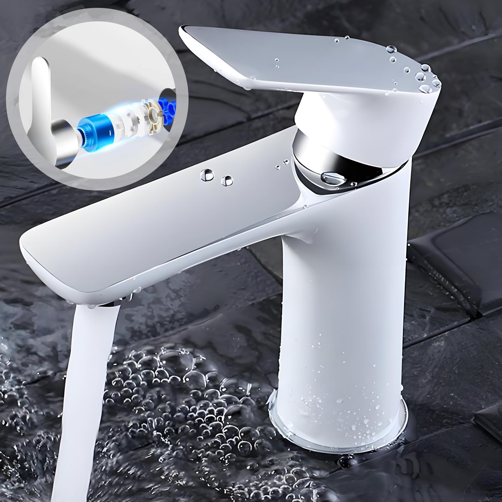 HORREX 2 Pezzi 35 MM Cartuccia Rubinetto Miscelatore Filtro Anticalcare Doccia Purificatore Acqua Rubinetto Depuratore Acqua Domestico Facile da Installare e Durevole per Miscelatore Universale
