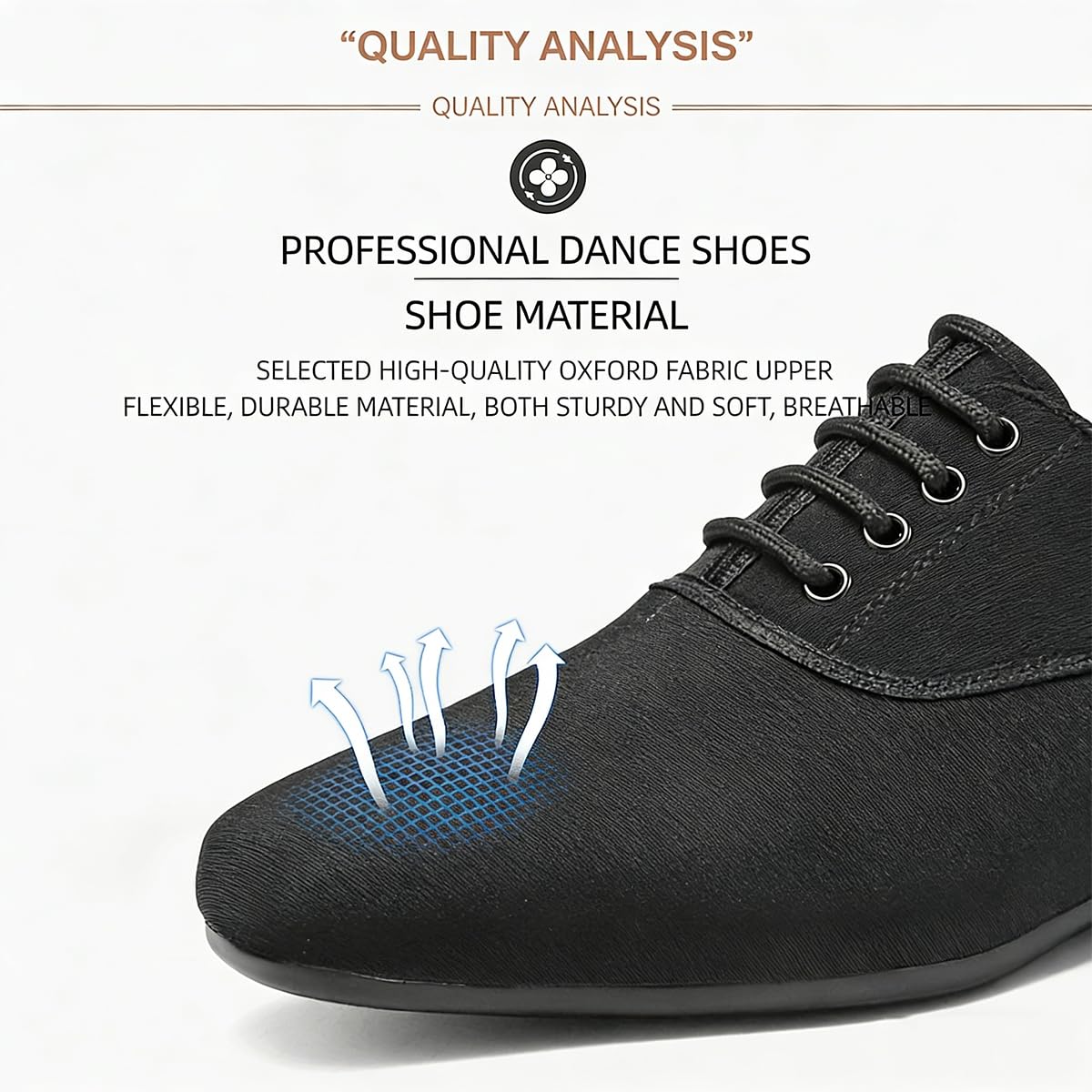 Scarpe da Ballo Latino Uomo 3.5 cm Tacchi Scarpe da Ballo Moderno Tango Sociale Sala da Ballo Traspirante Morbido Tessuto Oxford