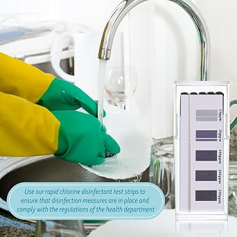 Threlaco 400 Pcs Chlorine Test Strips for Food Service and Restaurants 4 Vial of 100 Sanitizer Bleach Test Strips 0-250 ppm, Instant Result