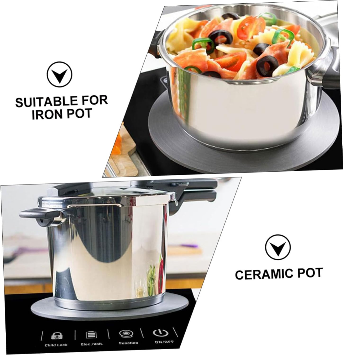 Mikinona Stainless Steel Induction Cooker Plate 20cm Hot Plate Induction Converter Disk