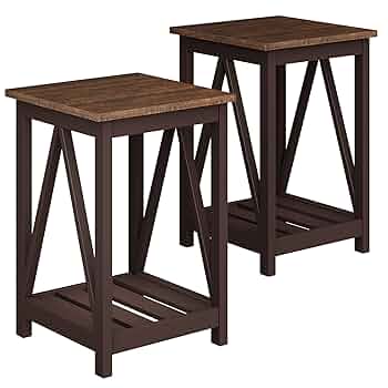 Amazon.com: ChooChoo Farmhouse End Table, Rustic Vintage End