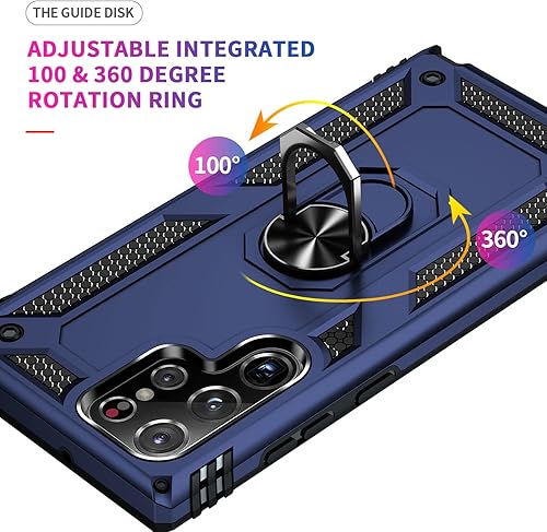 Miniatura 3 de ADDIT Funda de teléfono para S22 Ultra Funda Samsung Galaxy S22 Ultra, grado militar, resistente, con anillo de soporte, soporte magnético para