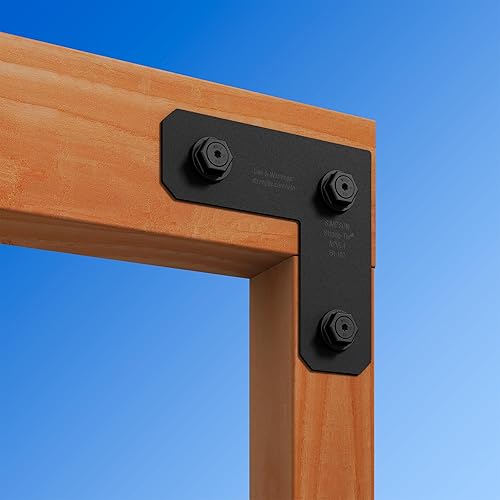 Miniatura 6 de Simpson Strong-Tie APVL4 Outdoor Accents Avant Collection ZMAX, correa L con recubrimiento en polvo negro para 4x4 (paquete de 8)