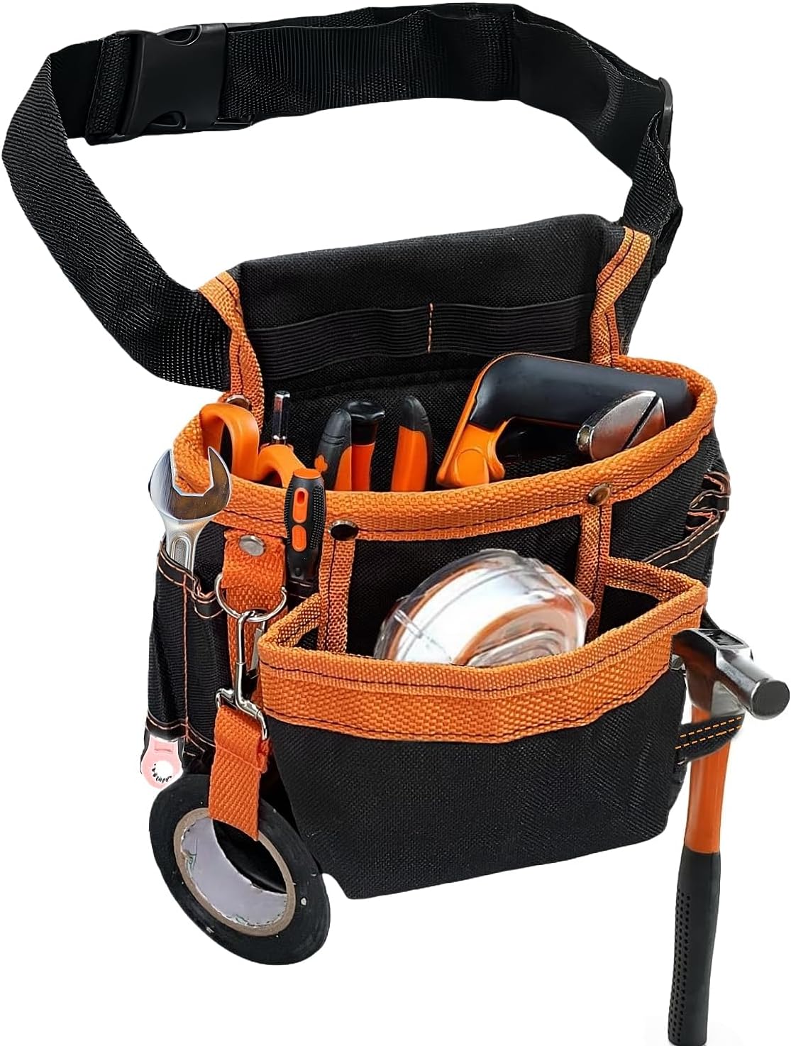 BLIRITEL Tool Belt for Men Women, Adjustable Electrician Tool Pouch belt for Carpenter,Construction,Technician, Work Apron Utility Tool Organizer with Detachable Pouches & Quick-Release Buckle