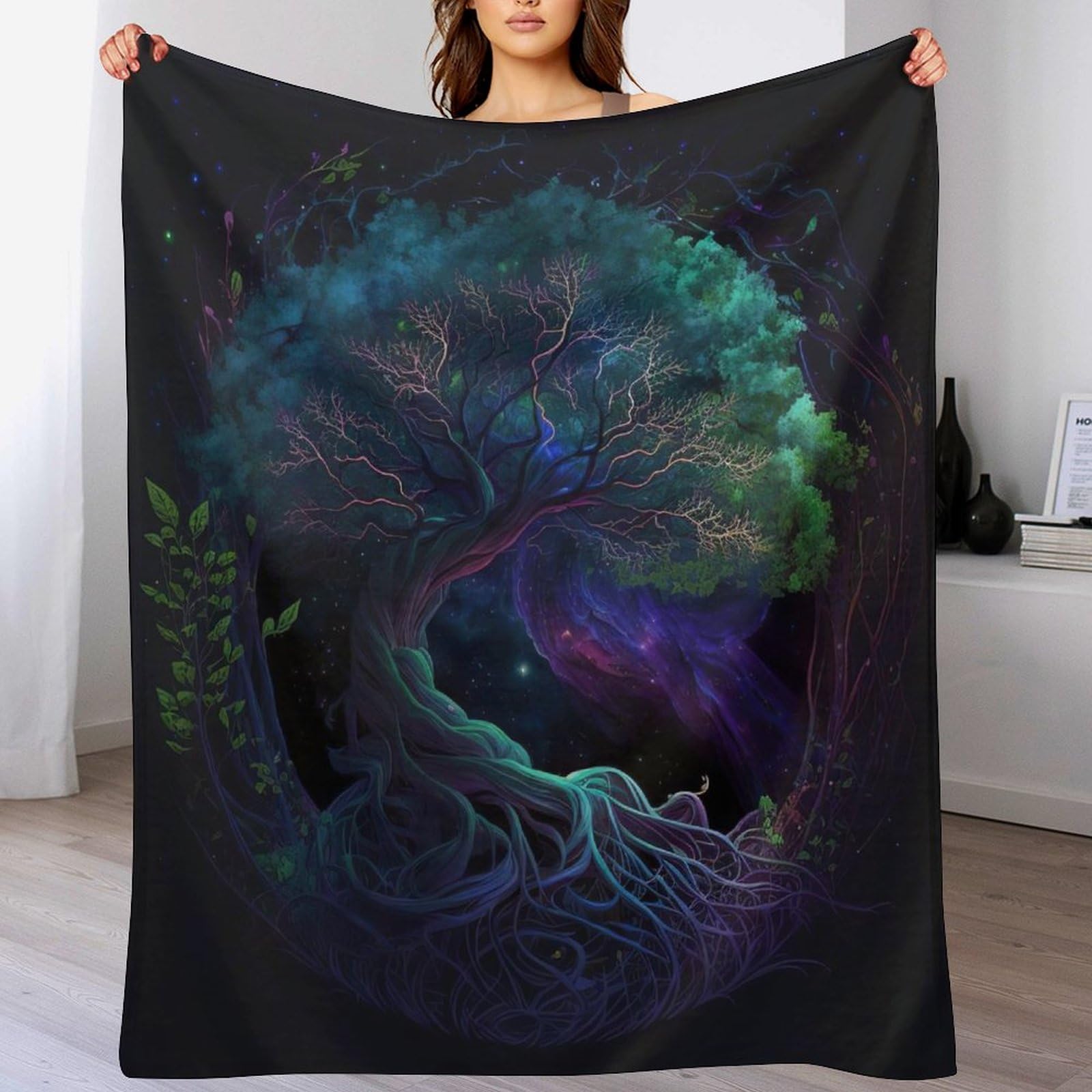 Couverture de salon en flannel Arbre de Vie plaid canapé chaud
