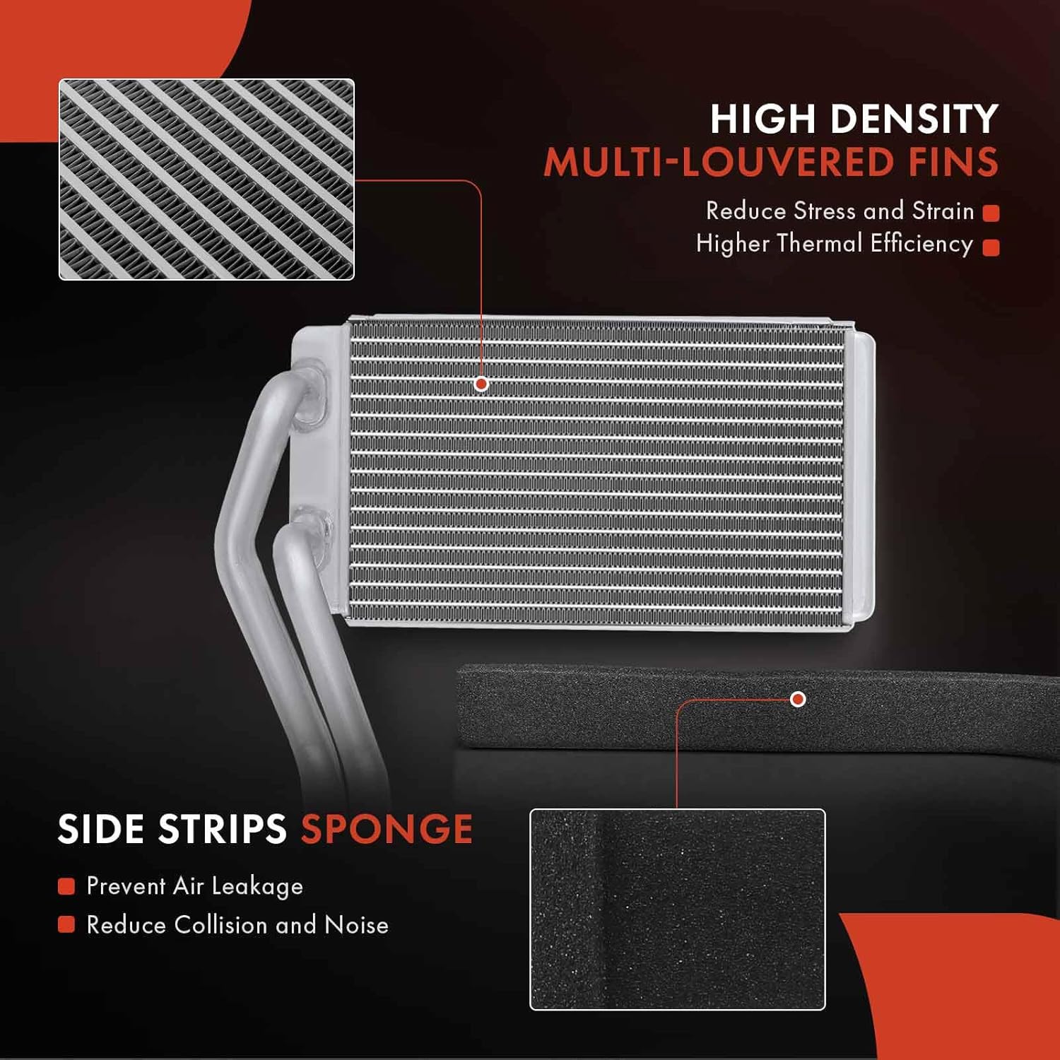 A-Premium HVAC Heater Core Compatible with Ford F-250 Super Duty/F-350 Super Duty/F-450 Super Duty/F-550 Super Duty 2008-2010, F53 2007-2009, Main, Replace OE# 7C3Z18476B