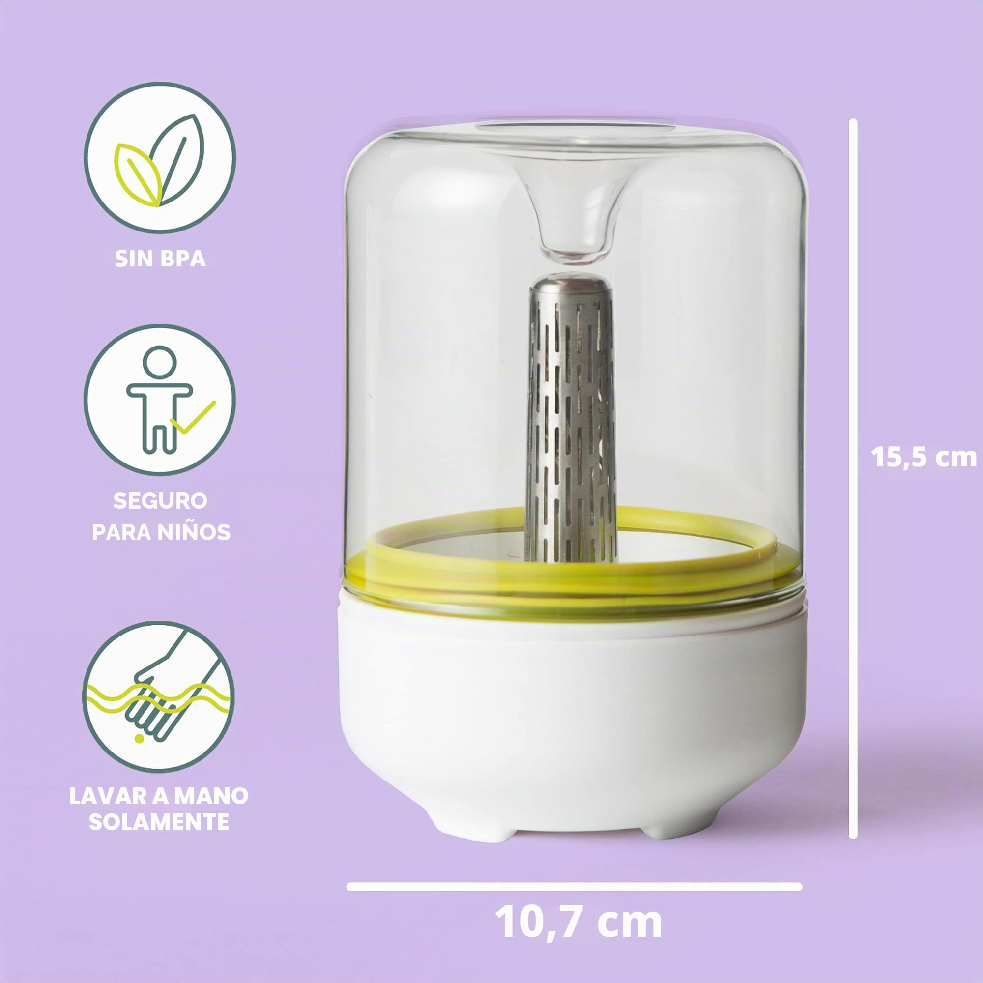 Chef'n – Germinador de Brotes y Semillas, Kit de Germinación para Cultivar Semillas de Alfalfa, Brócoli y Judías Verdes para Ensaladas, Jarra de Cristal, Caja Regalo, Color Blanco, 10 x 15 cm