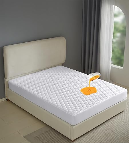 Protector de colchón impermeable con bolsillo profundo, funda de cama silenciosa, transpirable, color blanco, tamaño Q