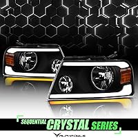 Vista 27 de Alpha Owls 8711378 Projector Headlights With Switchback Sequential LED Bar & Startup Light - Black Amber Fits 2004-2008 Ford F150 / 2006-2008