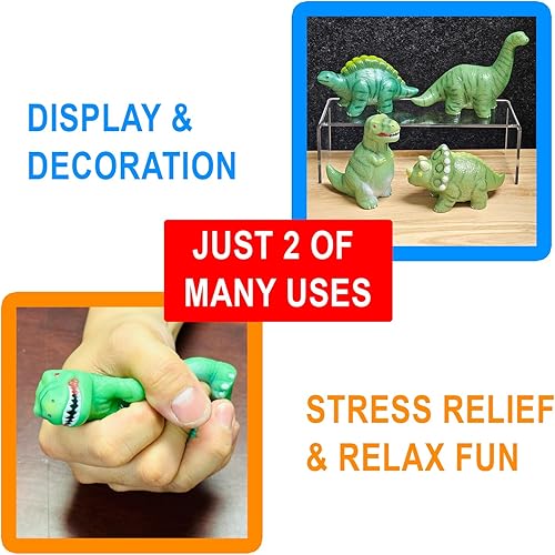 Miniatura 4 de Jet Creations Juego de 4 figuras de dinosaurio, 4.5 pulgadas, aroma a perla, 4 colores, exhibición de escritorio, juguetes dobles como Neo Squishy