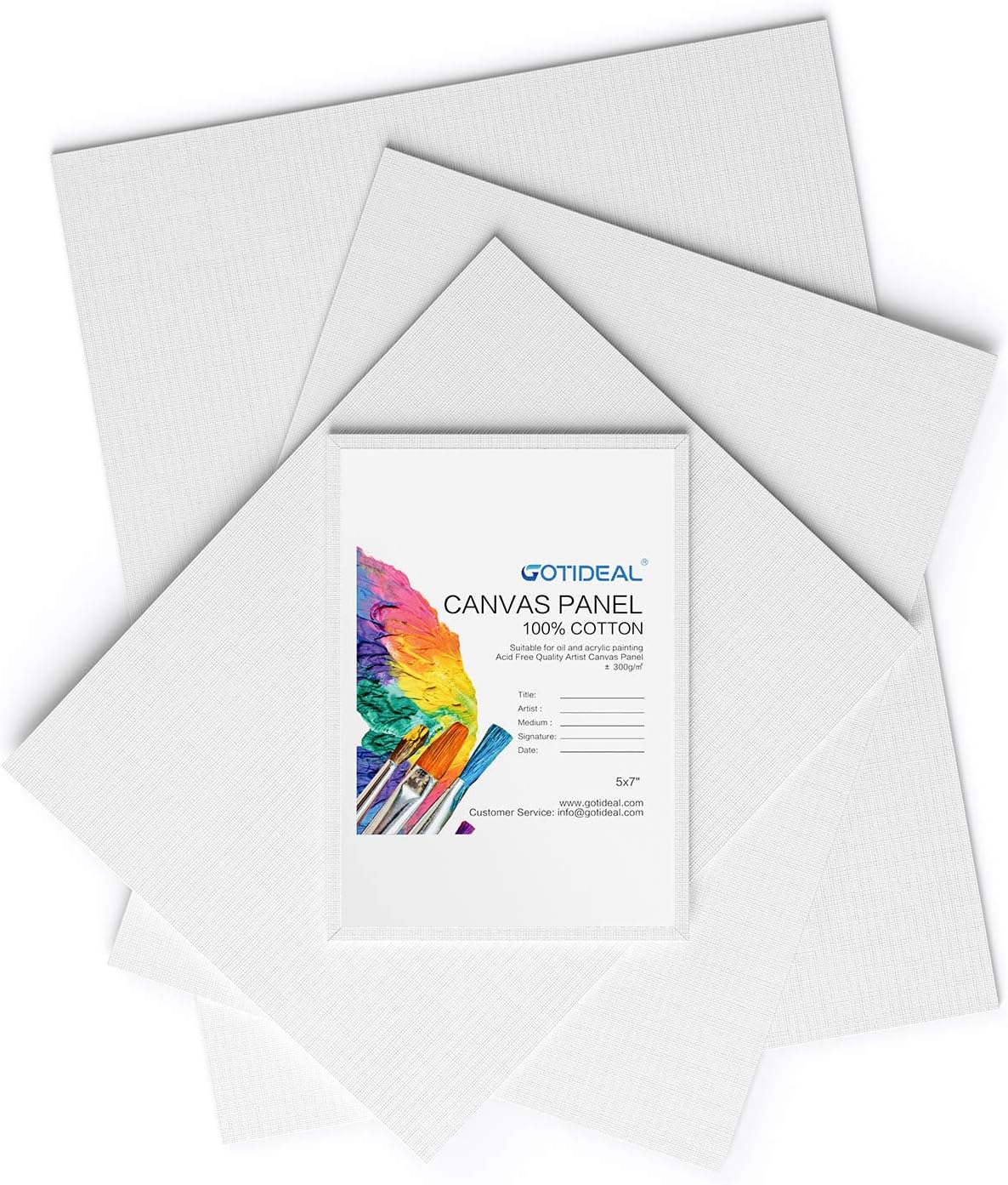 GOTIDEAL Canvas Boards for Painting Multi Pack, Primed 5x7", 8x10", 9x12", 11x14" Set of 28, White Blank Canvas Panel- 100% Cotton Artist Canvases Pack for Painting, Acrylic Paint, Oil, Watercolor