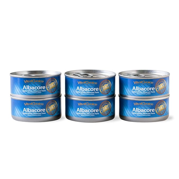Vital Choice Albacore Tuna Can 6Pack Natural, Wild